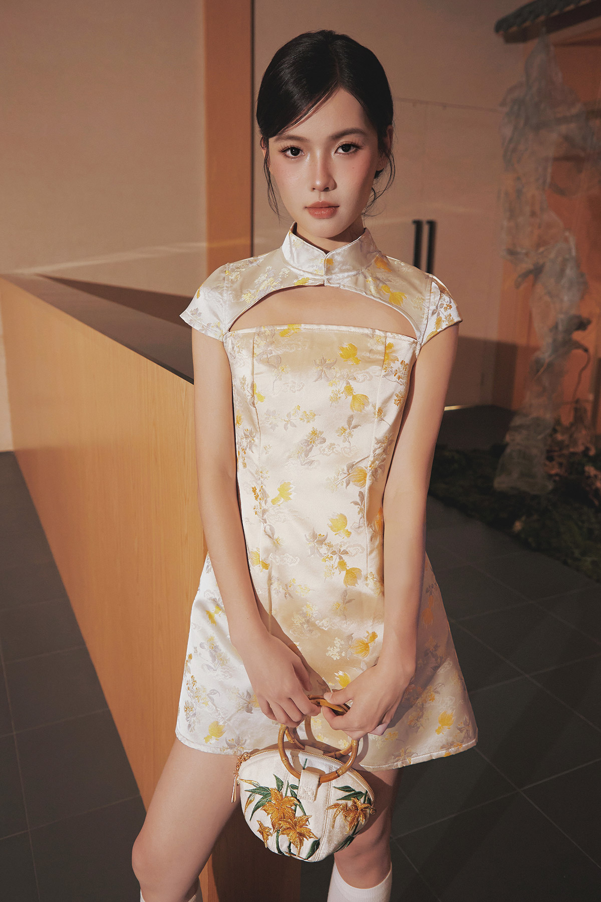 TONG CHEONGSAM DRESS - GOLDEN POND [BY MODPARADE]