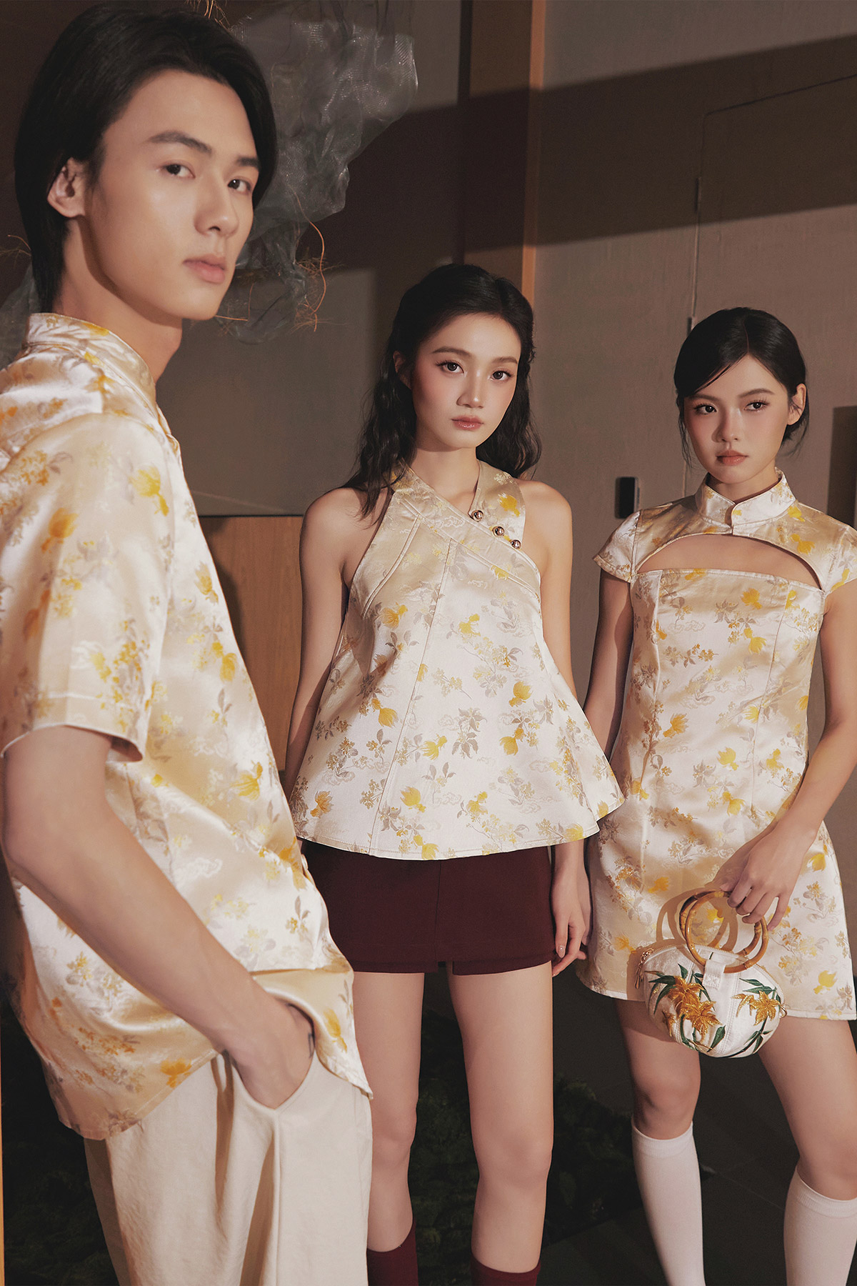 TONG CHEONGSAM DRESS - GOLDEN POND [BY MODPARADE]
