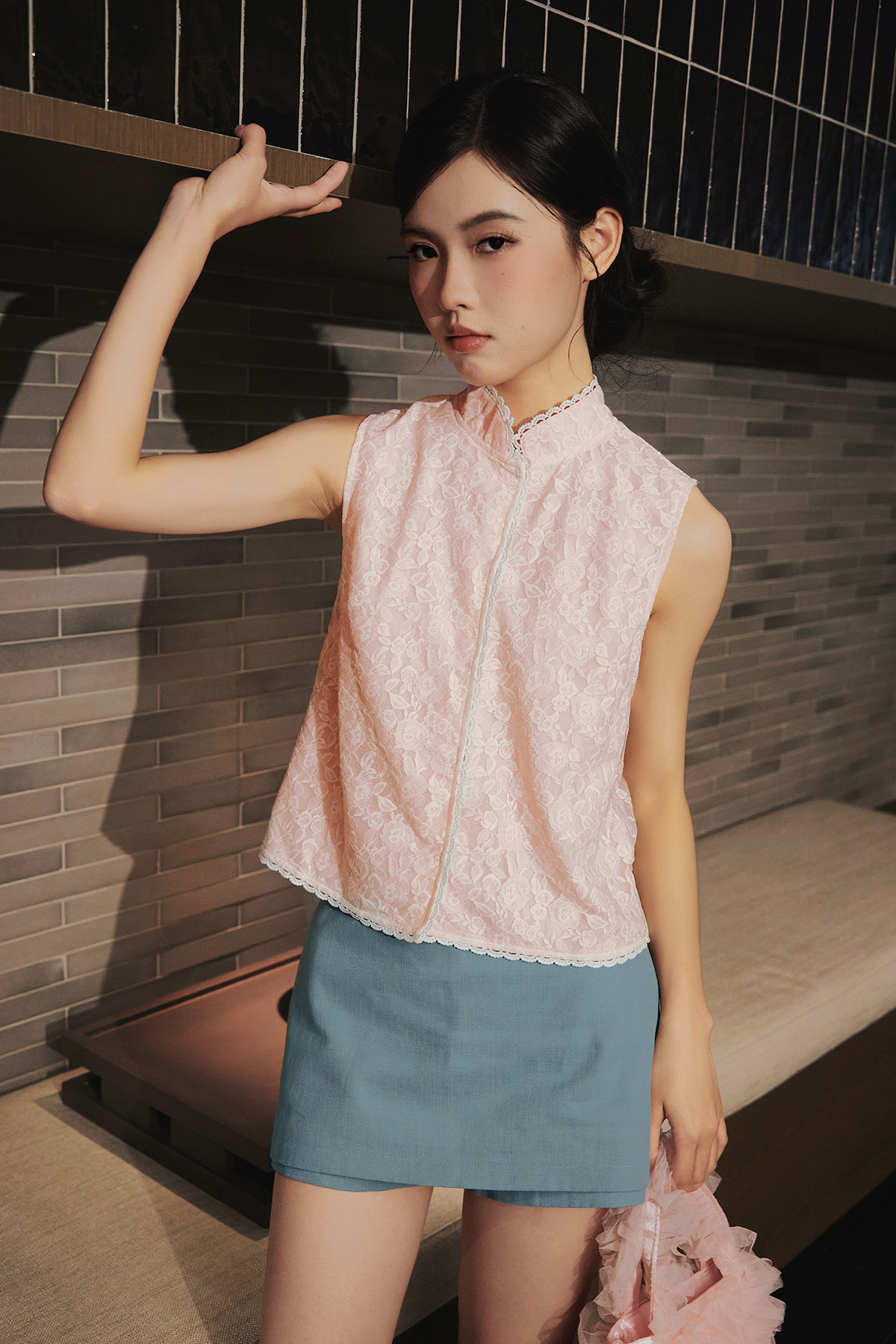WAN CHEONGSAM TOP - PETALINE LACE [BY MODPARADE]