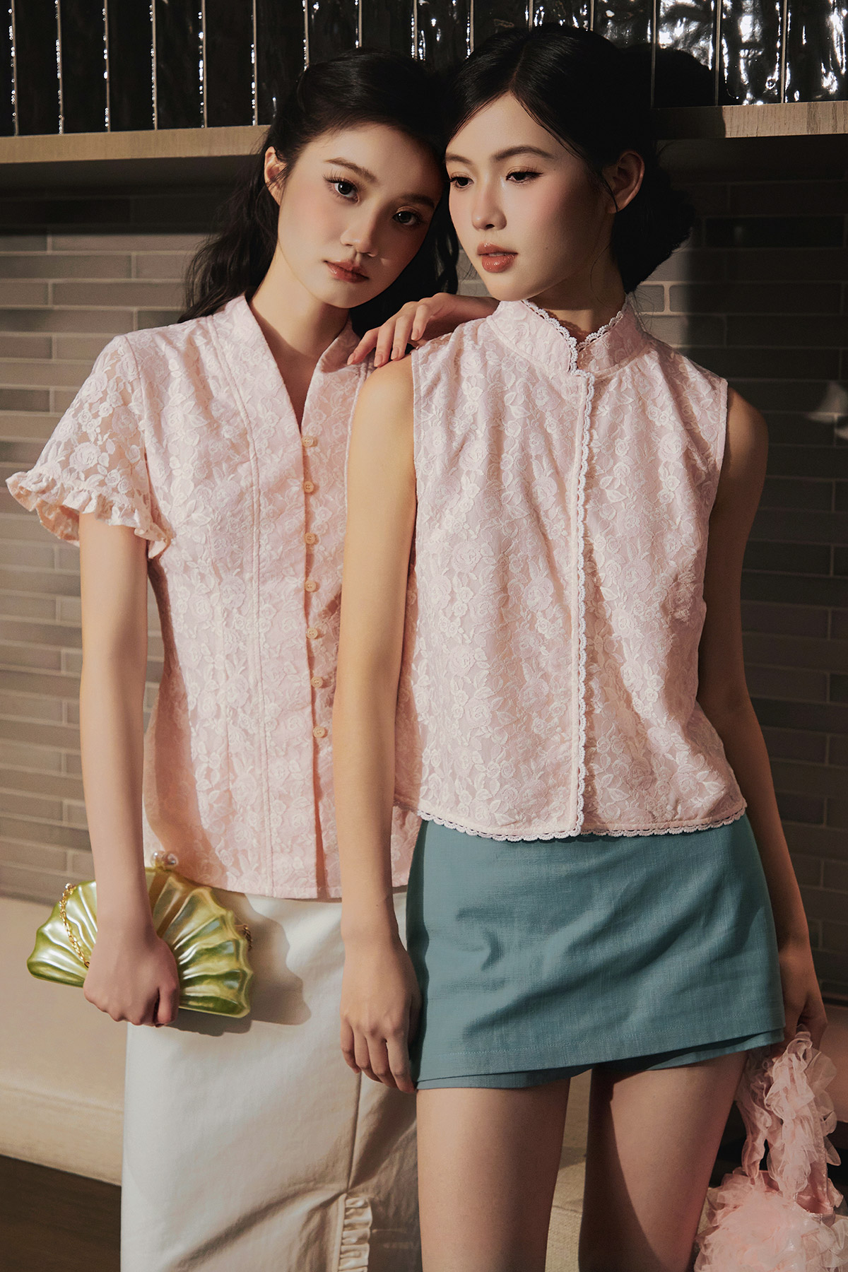 WAN CHEONGSAM TOP - PETALINE LACE [BY MODPARADE]