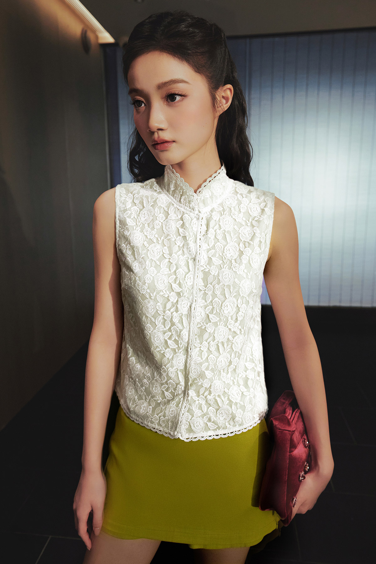 WAN CHEONGSAM TOP - SNOWVIEL LACE [BY MODPARADE]