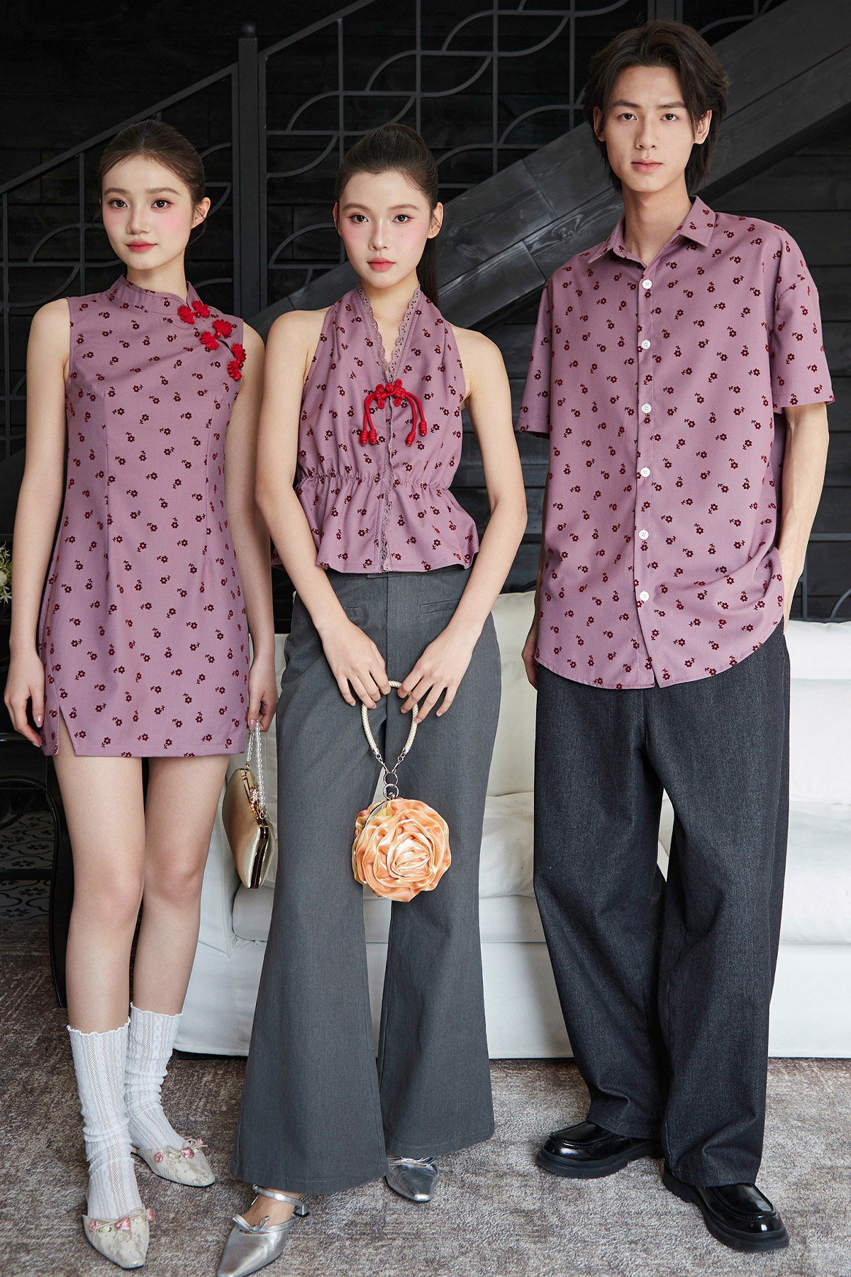 AN CHEONSAM DRESS - MULBERRY ROSE [BY MODPARADE]