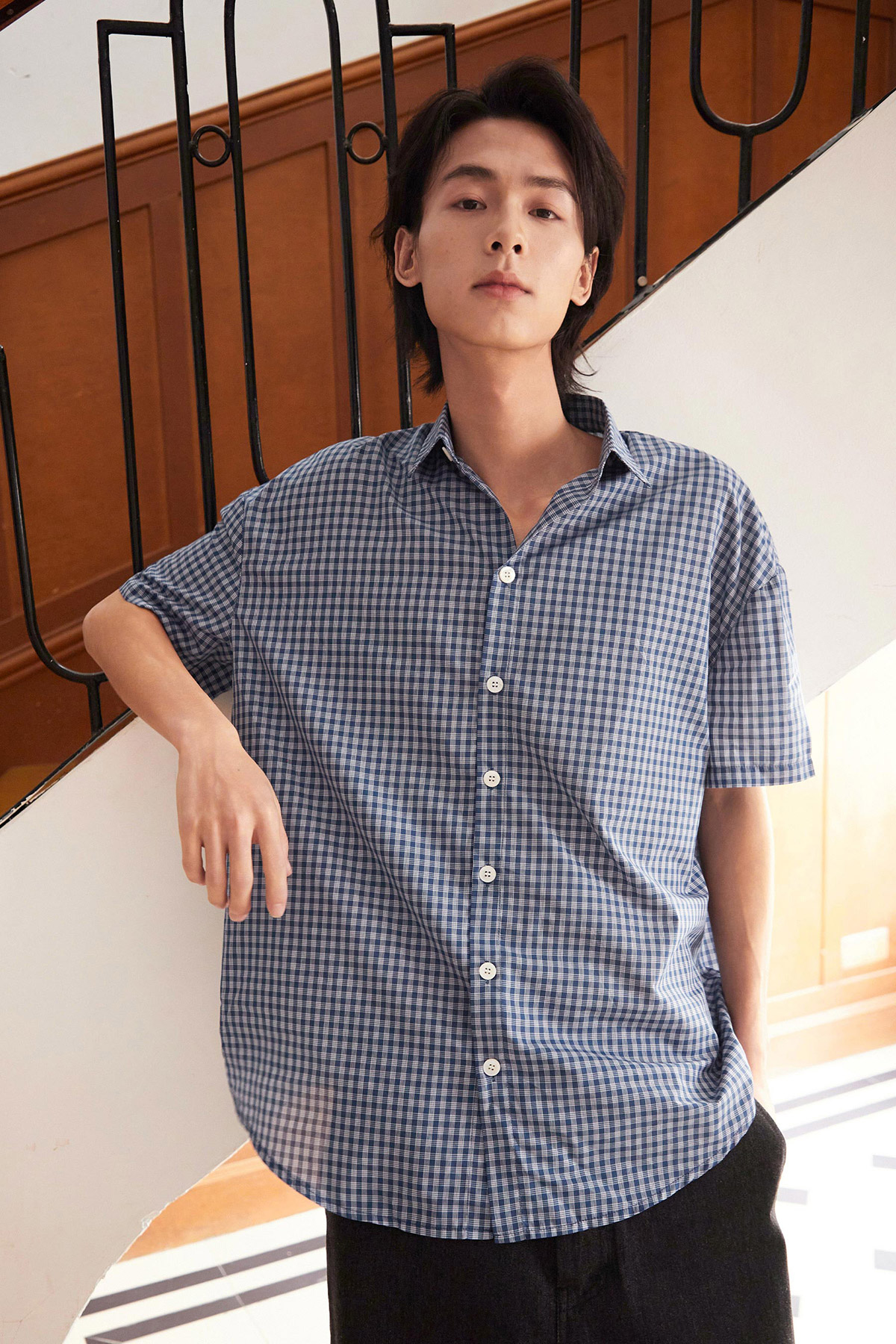 FREDDIE SHIRT - SEA GRID [BY MODPARADE]