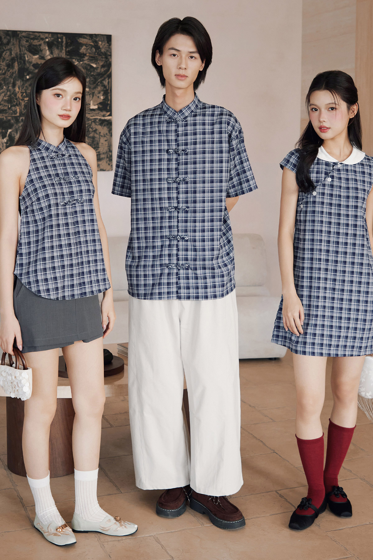 HAN SHIRT - NAVY HAMPTON [BY MODPARADE]