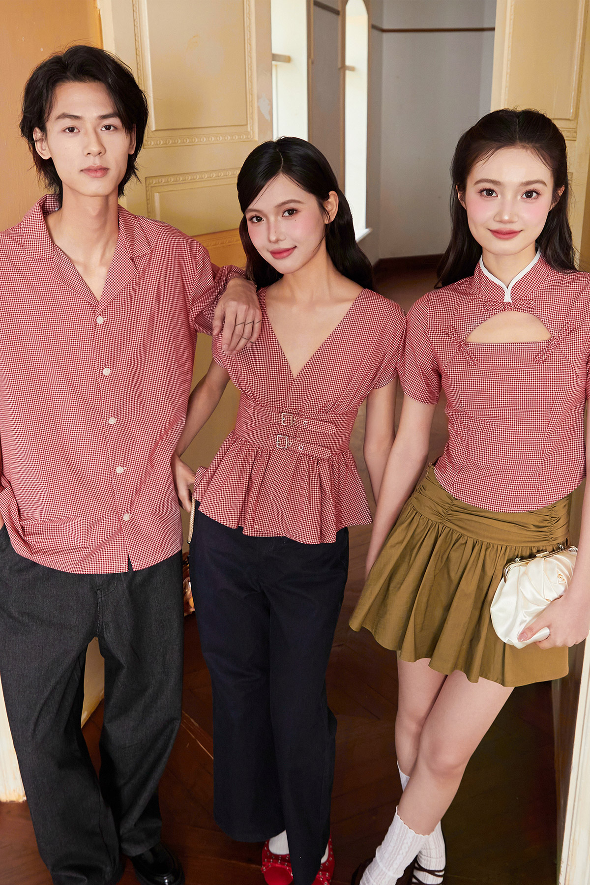 JETTE TOP - CHERRY CHECKS [BY MODPARADE]