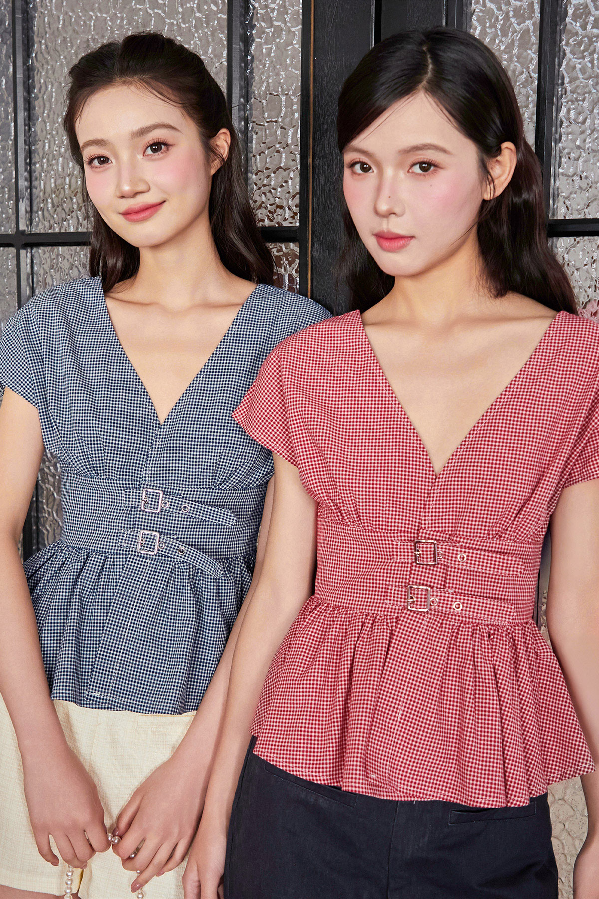 JETTE TOP - NAVY CHECKS [BY MODPARADE]