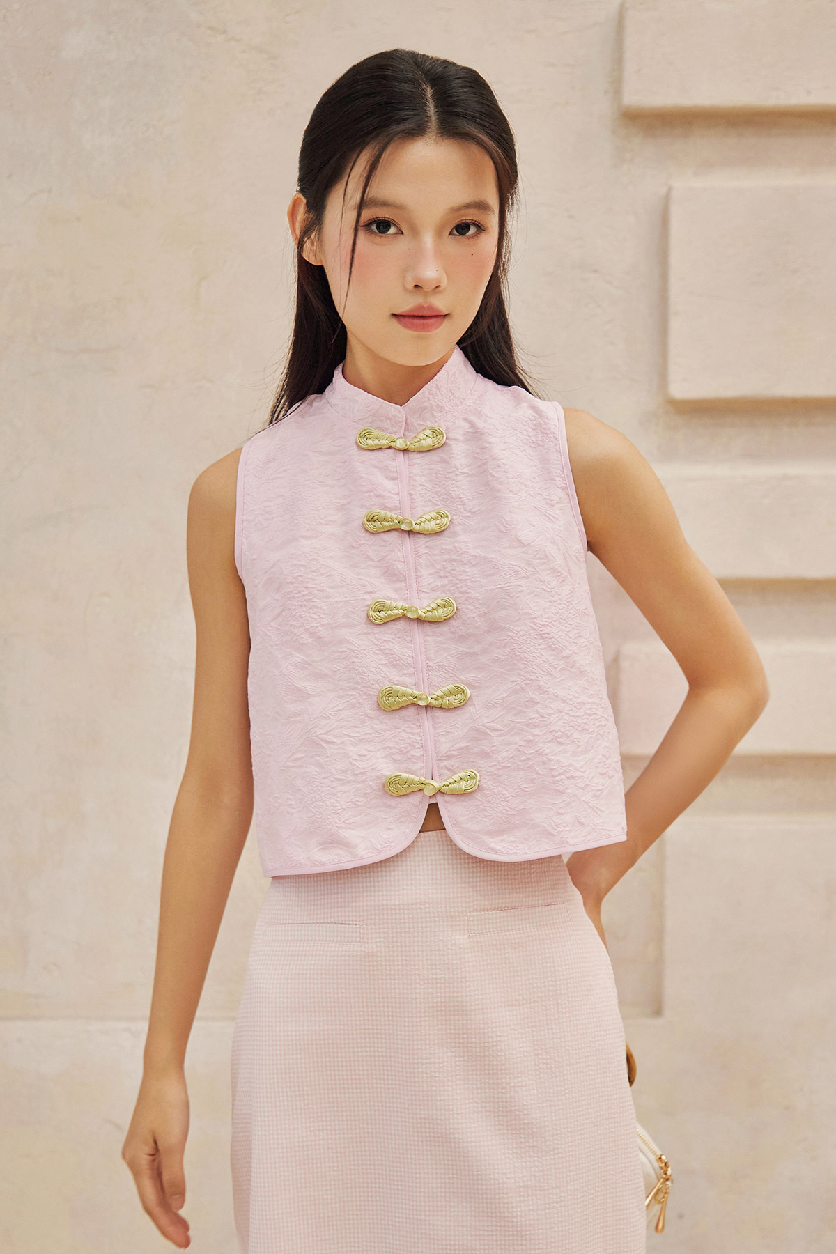 JING CHEONGSAM TOP - ROSEGLOW [BY MODPARADE]