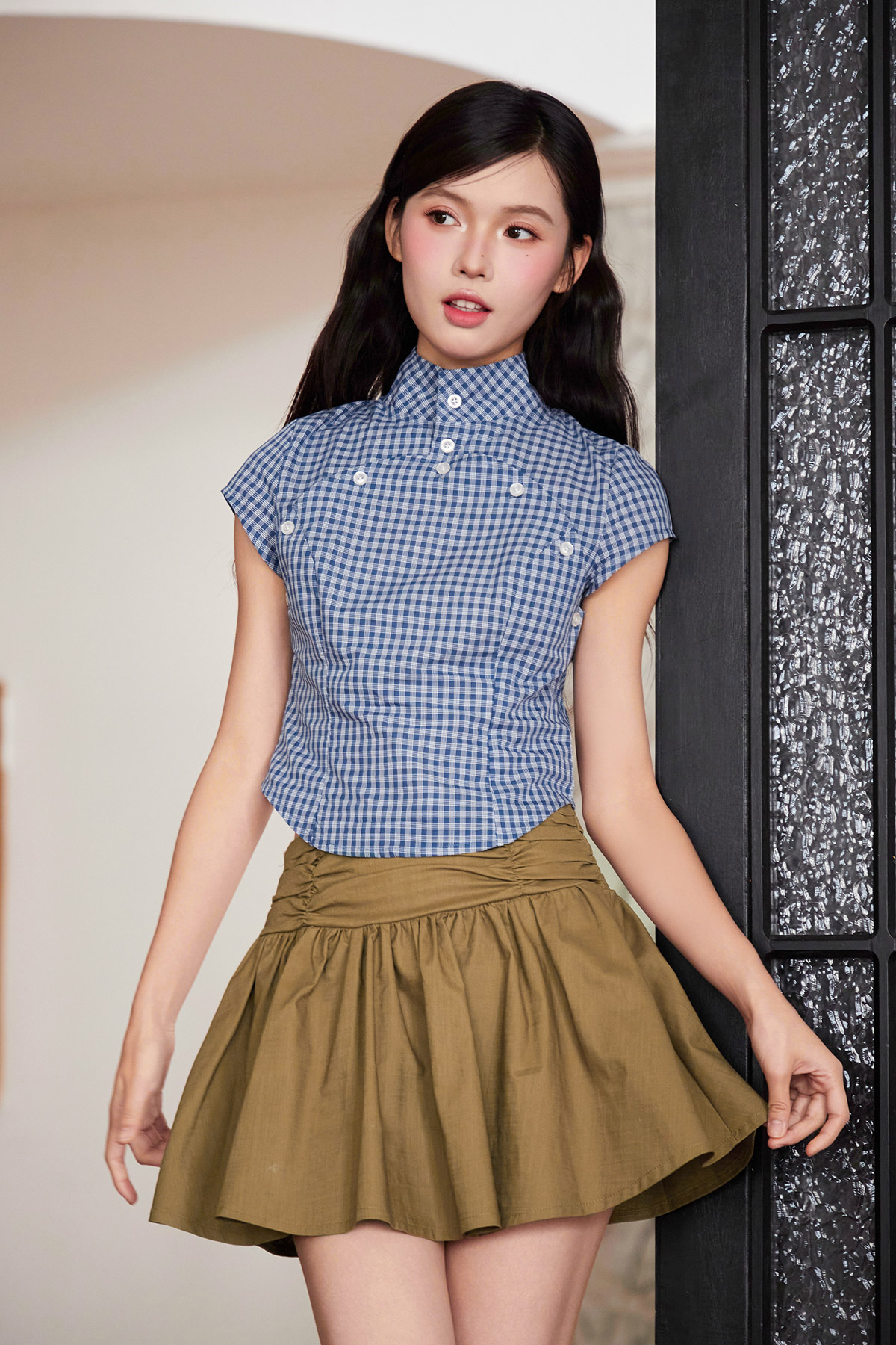 JULIA TOP - SEA GRID [BY MODPARADE]