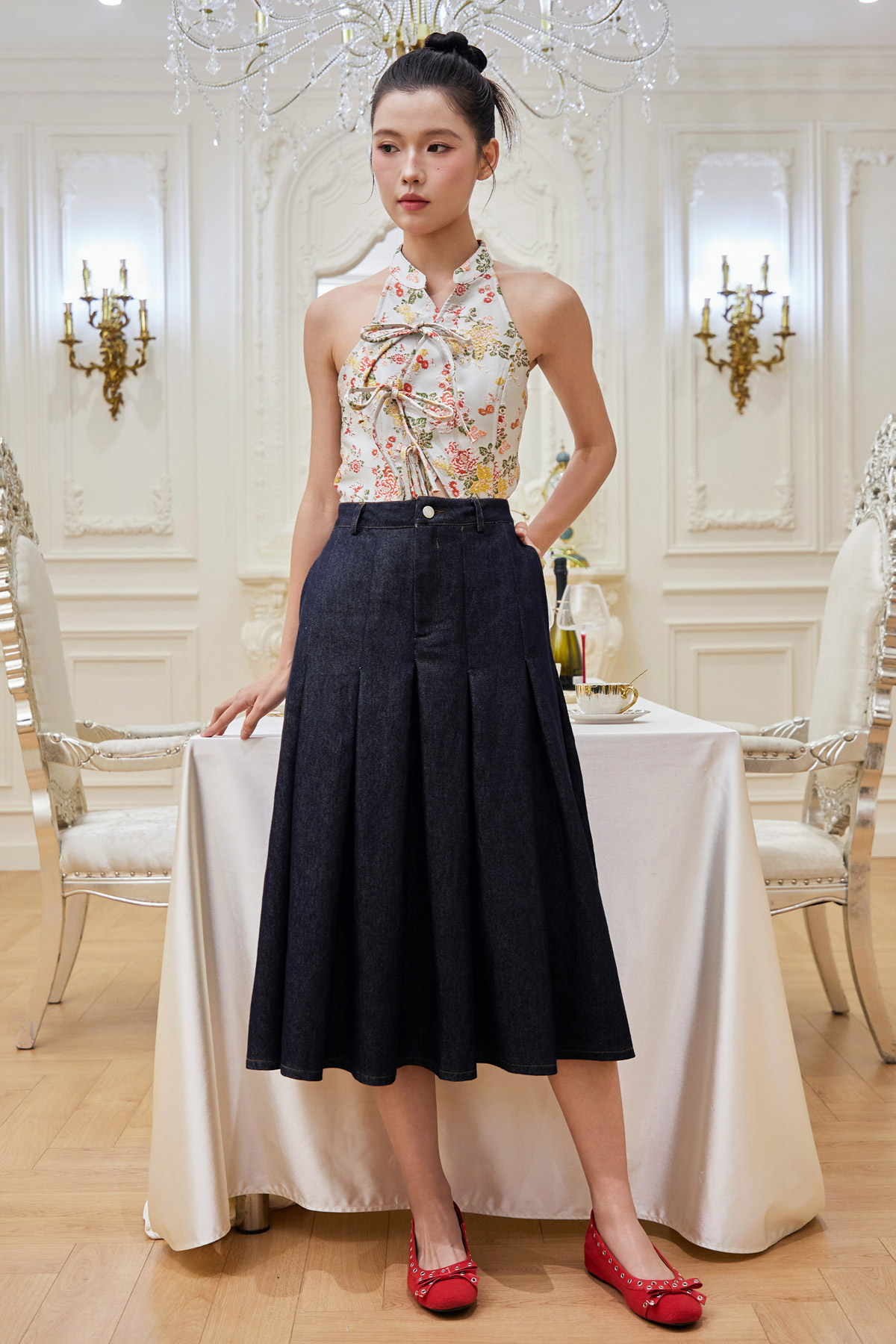 LIVA SKIRT - DARK WASH [BY MODPARADE]