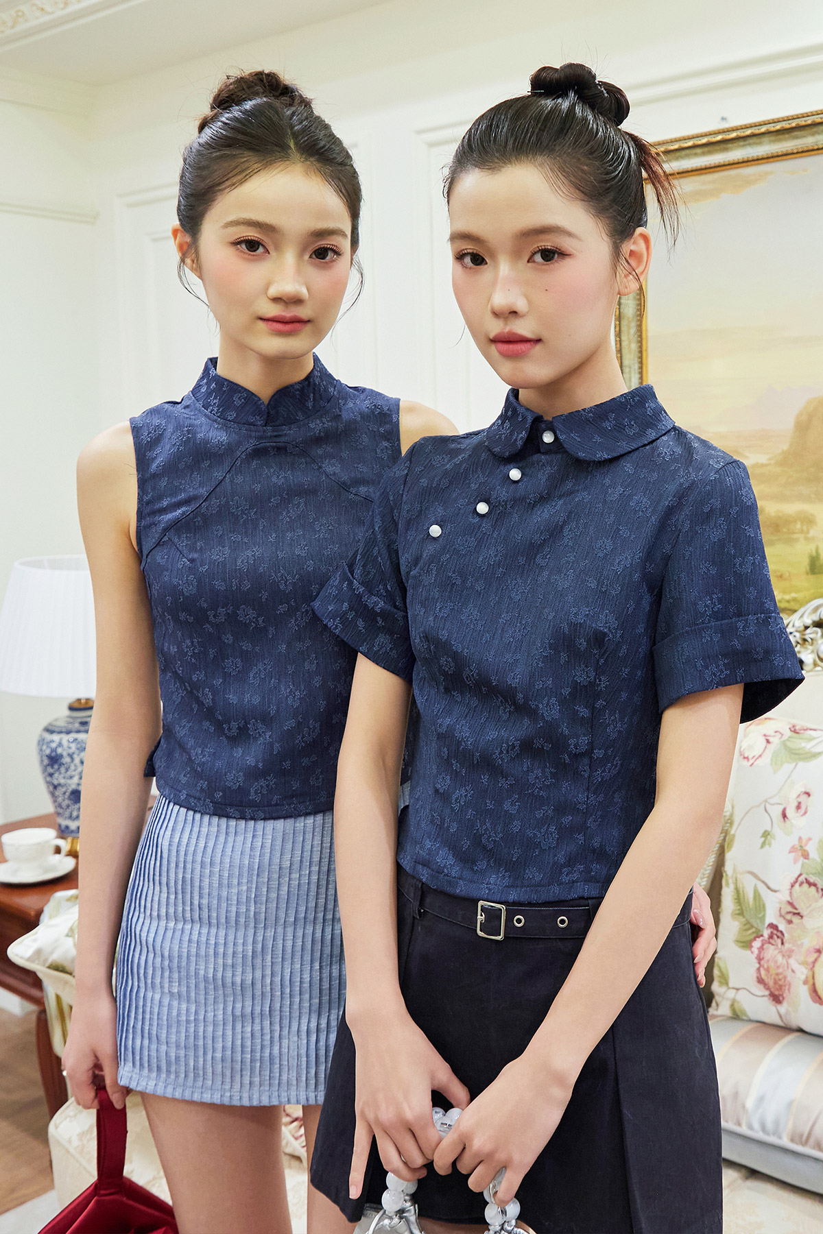 MIAN CHEONGSAM TOP - NOCTURNE [BY MODPARADE]