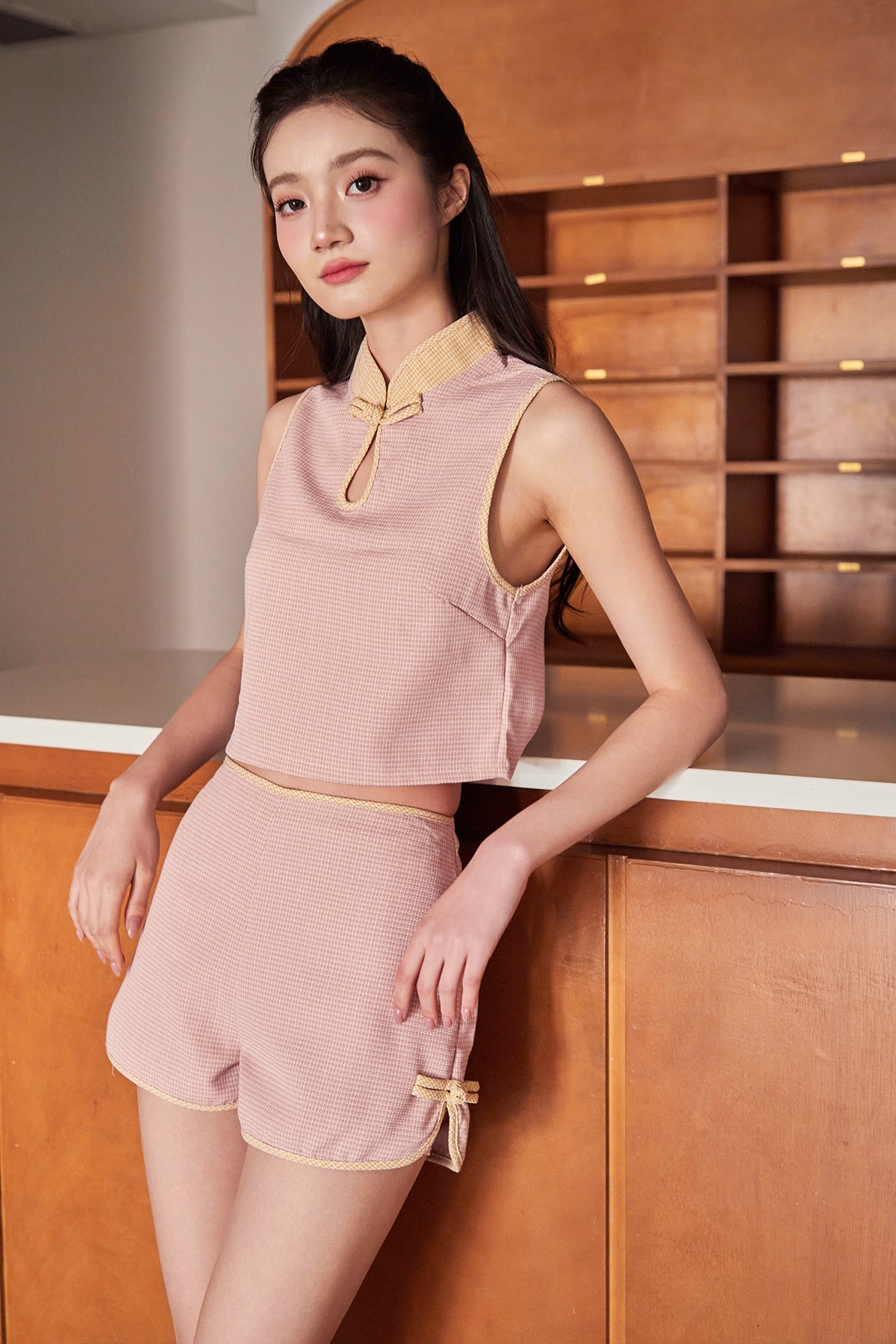 PING CHEONGSAM SHORTS - SORBETTO [BY MODPARADE]