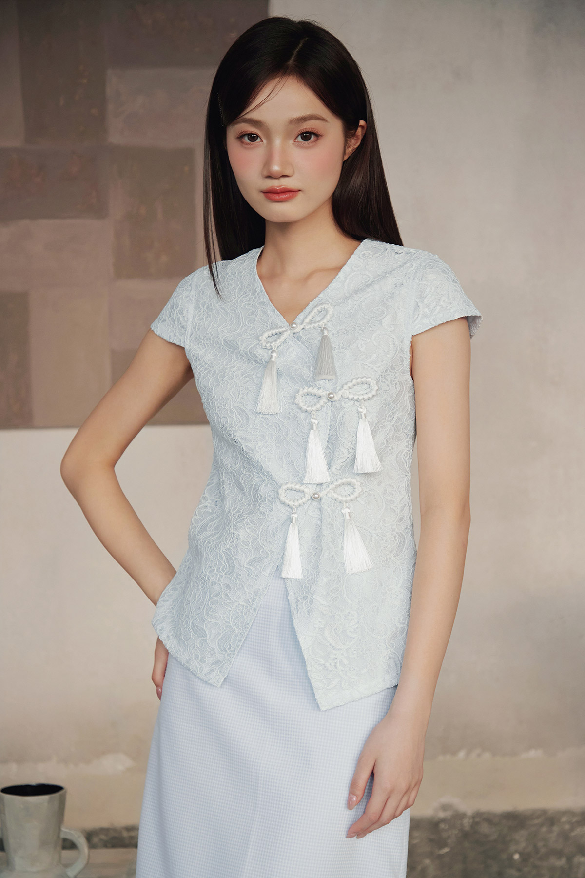 TASMIA TOP - BLUE VIEL [BY MODPARADE]