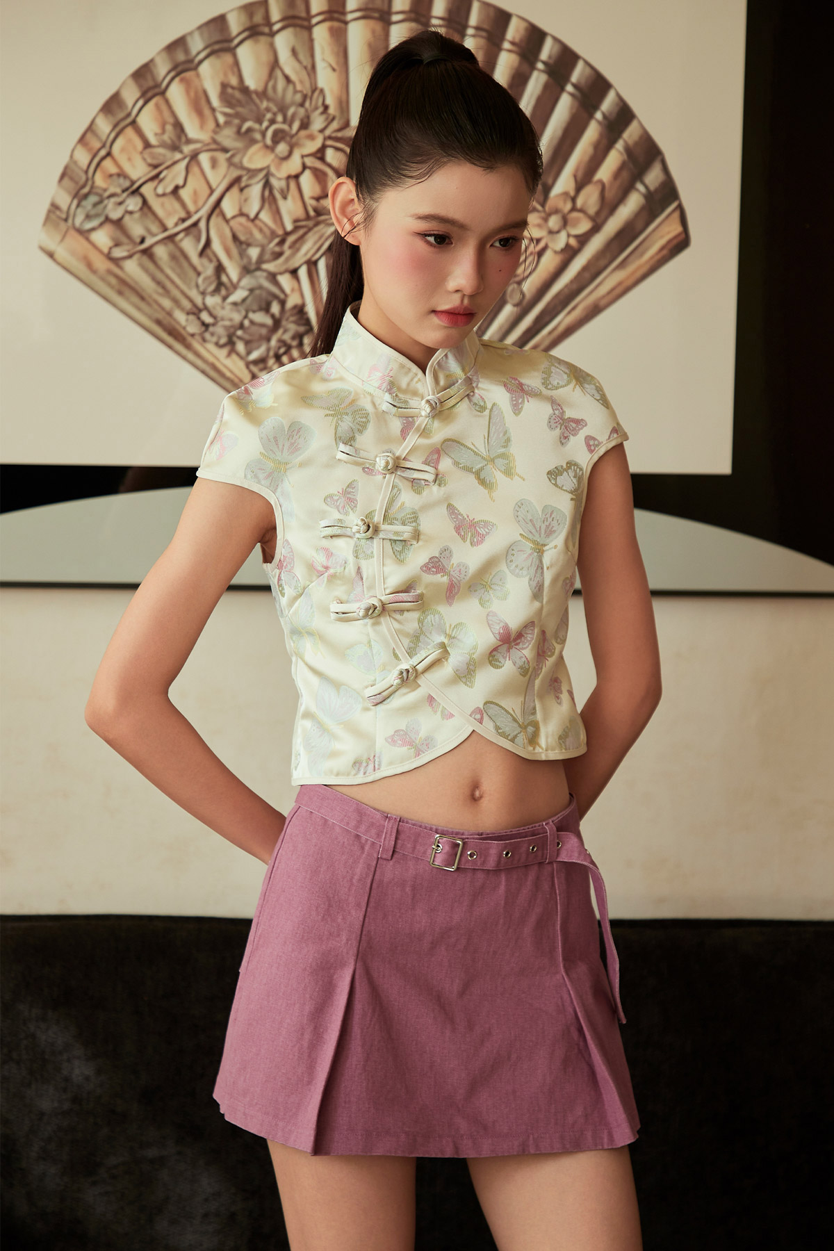 YIMU CHEONGSAM TOP - SOFT MIRAGE [BY MODPARADE]