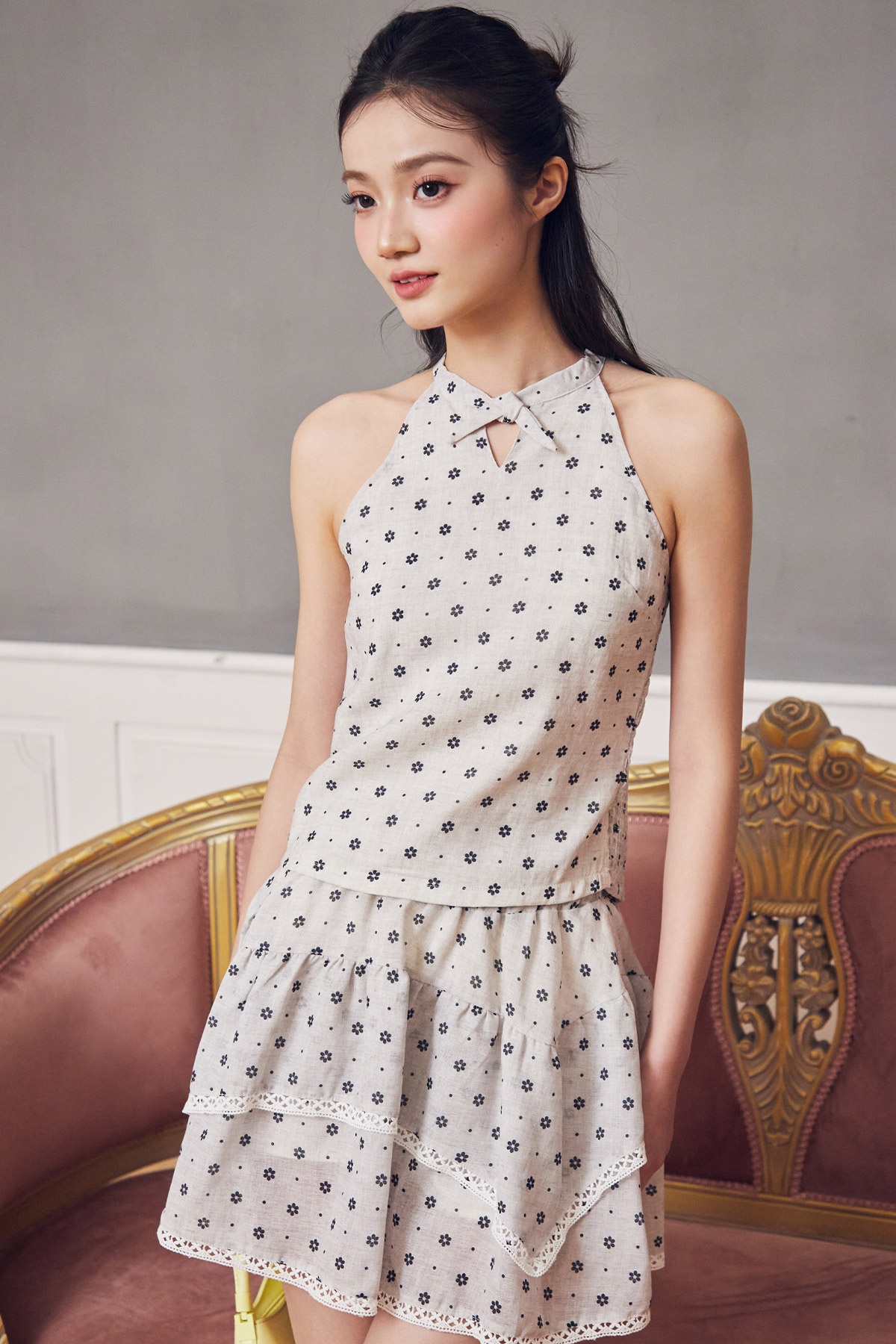 LINETTE TOP - CREME PETAL [BY MODPARADE]