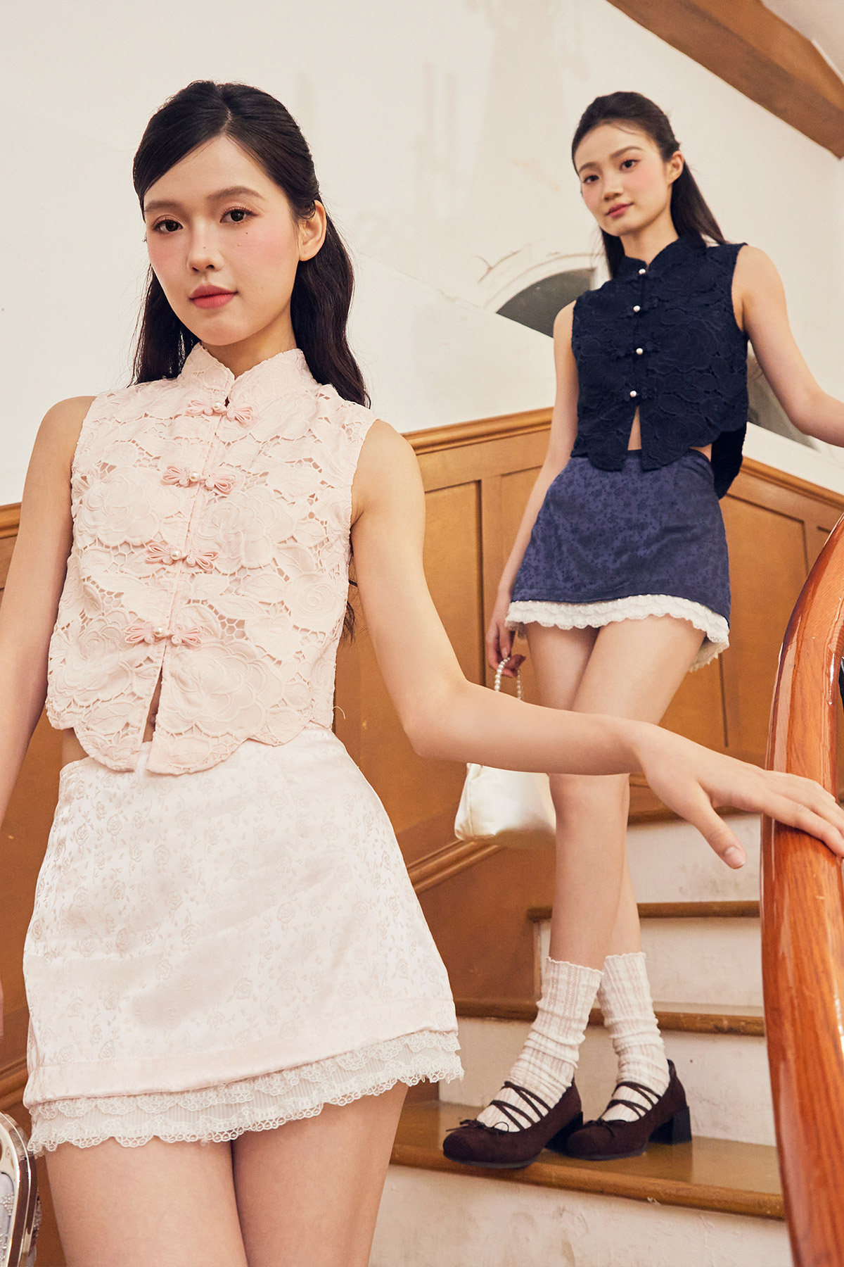 YE CHEONGSAM TOP - PETAL WEAVE [BY MODPARADE]