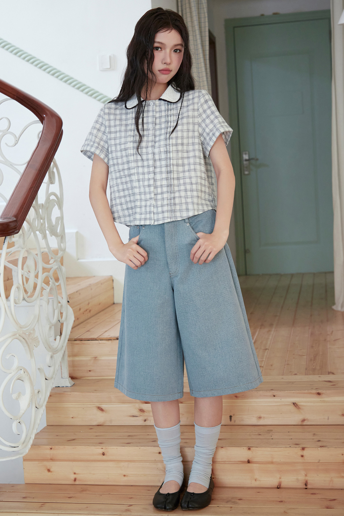 AUBREY SHIRT - IVORY PLAID