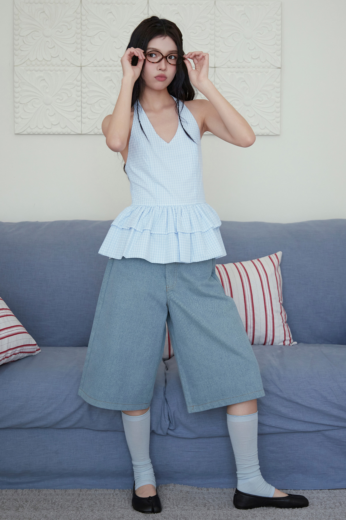 CELIA TOP - MISTY BLUE