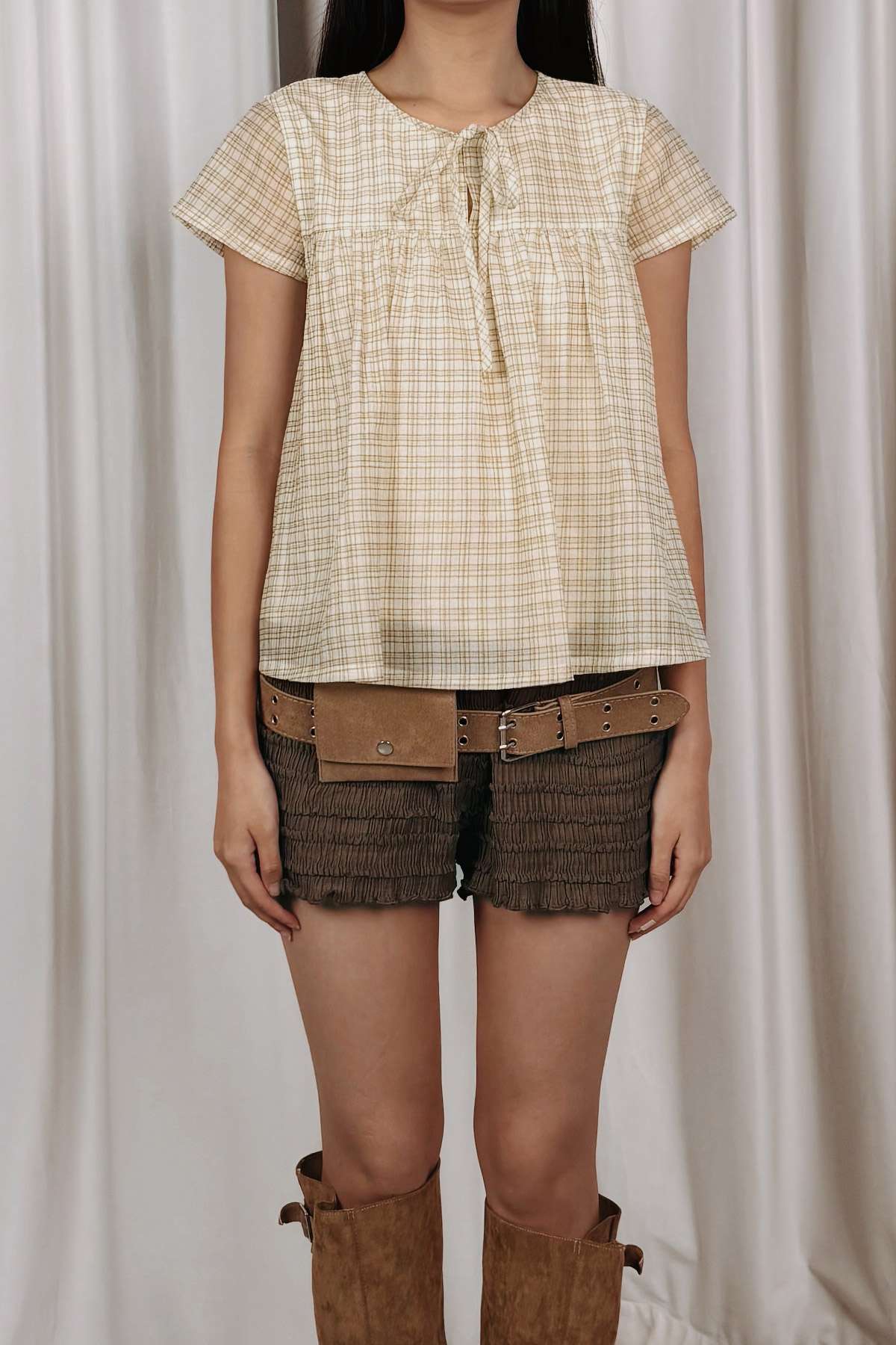 *PREORDER* ADDISON TOP - OATMILK CHECK