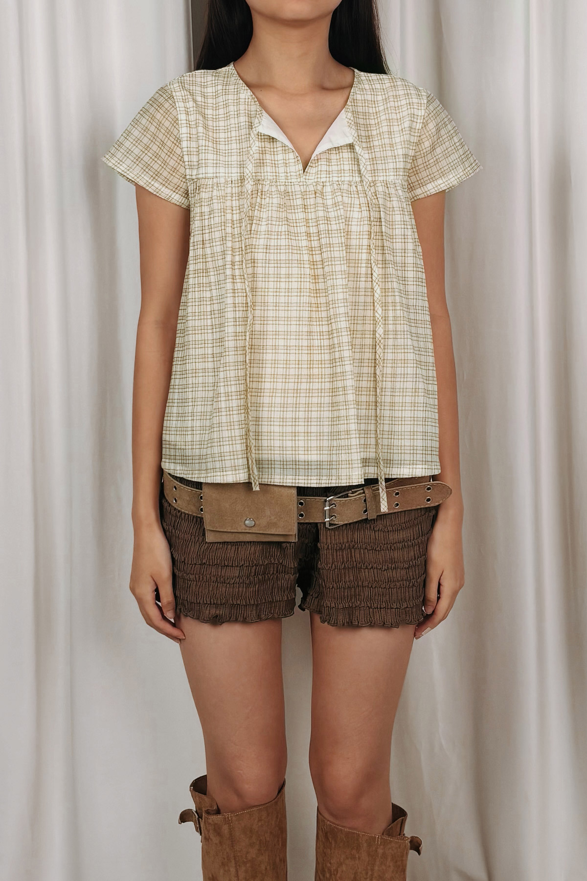 *PREORDER* ADDISON TOP - OATMILK CHECK