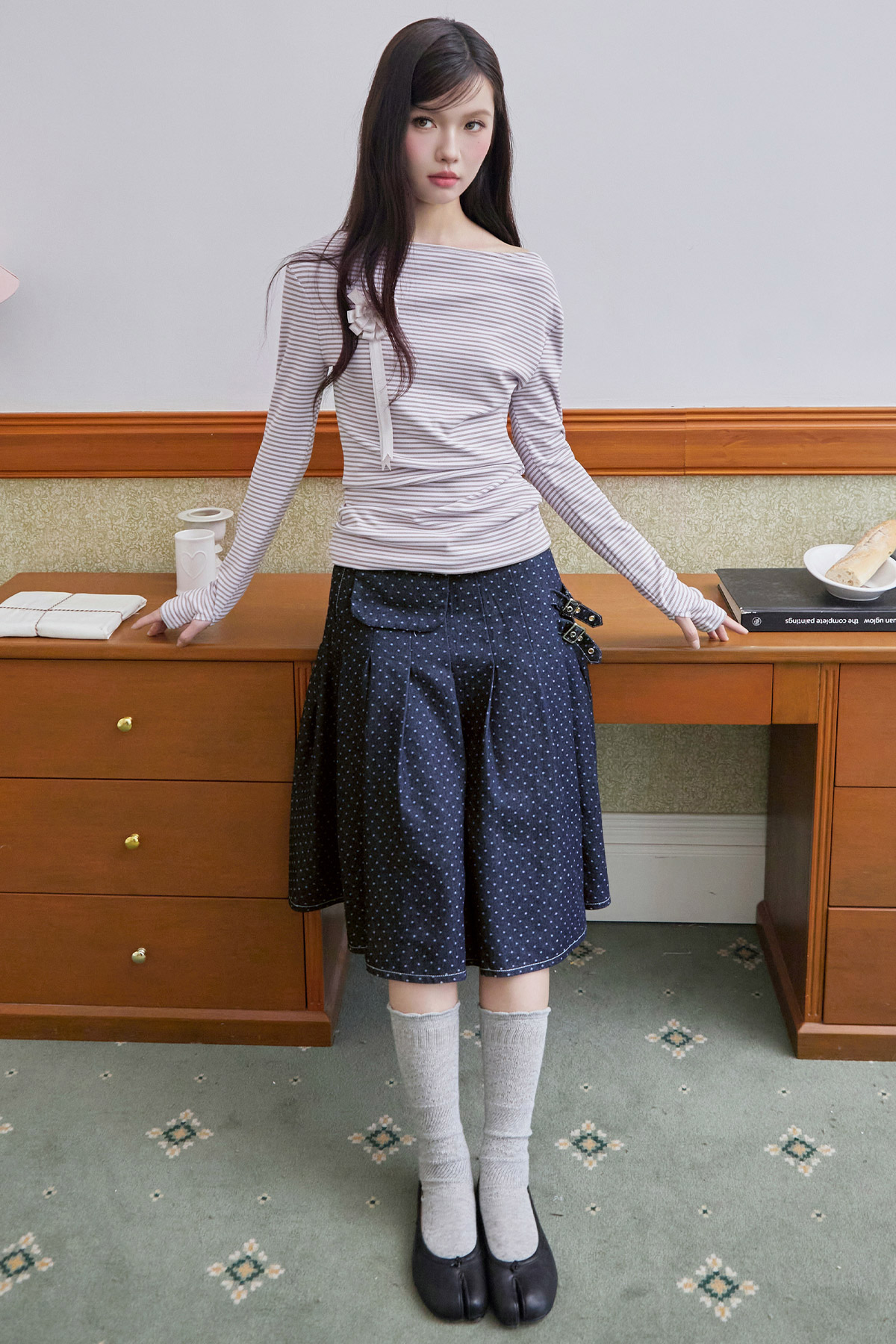 BETH TOP - LILAC STRIPE