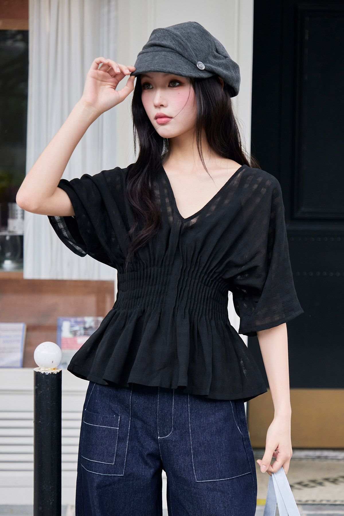 CLEO TOP V2.0 - NOIR CHECK