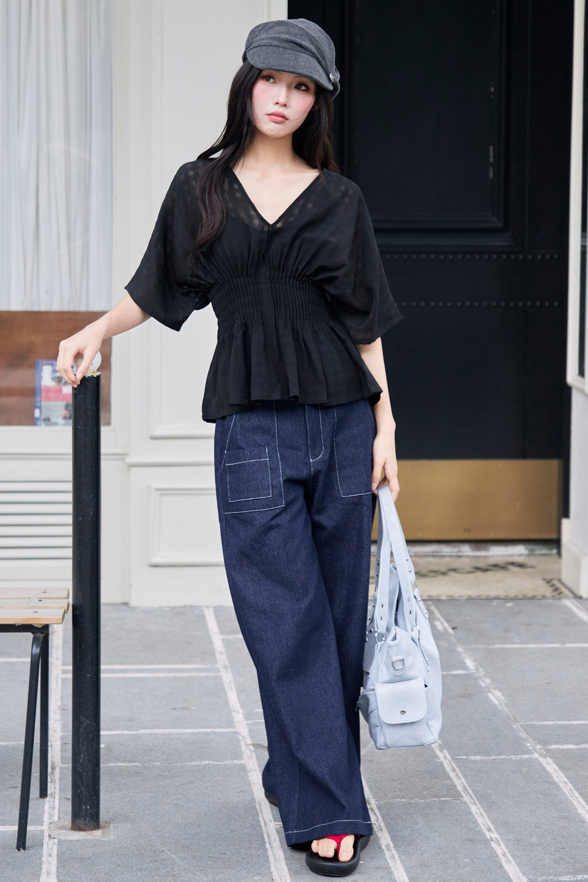 CLEO TOP V2.0 - NOIR CHECK