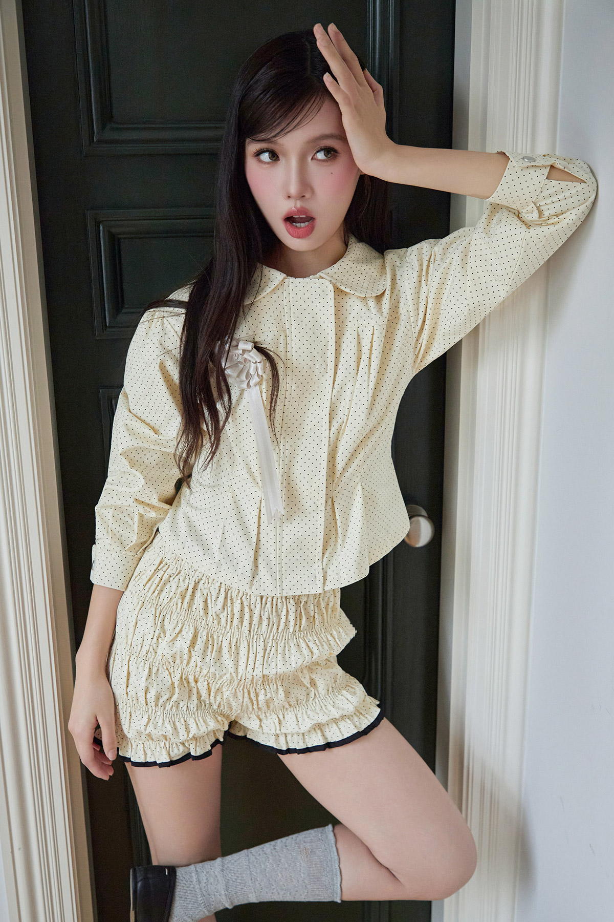 ELLA SHORTS - IVORY DOTTIE