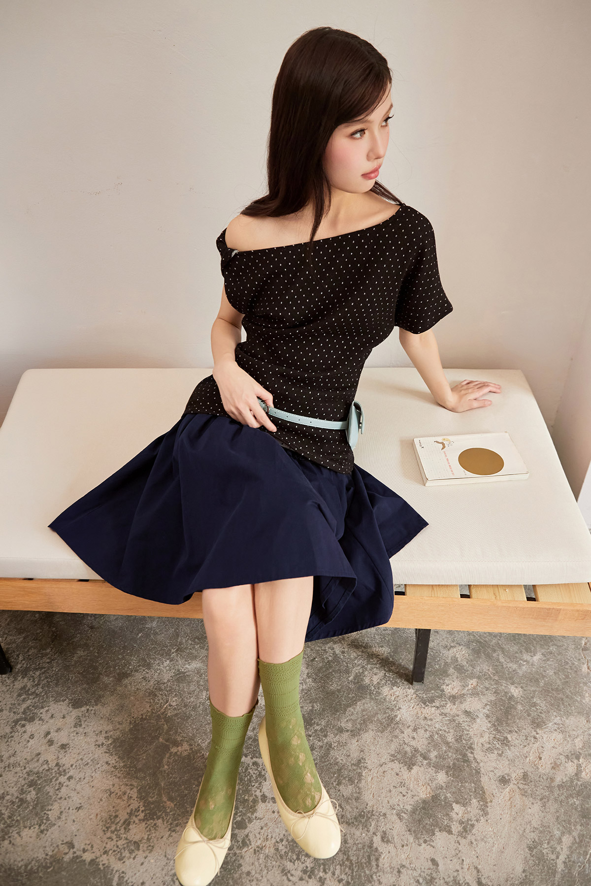 GEMMA TOP - NOIR DOTTIE