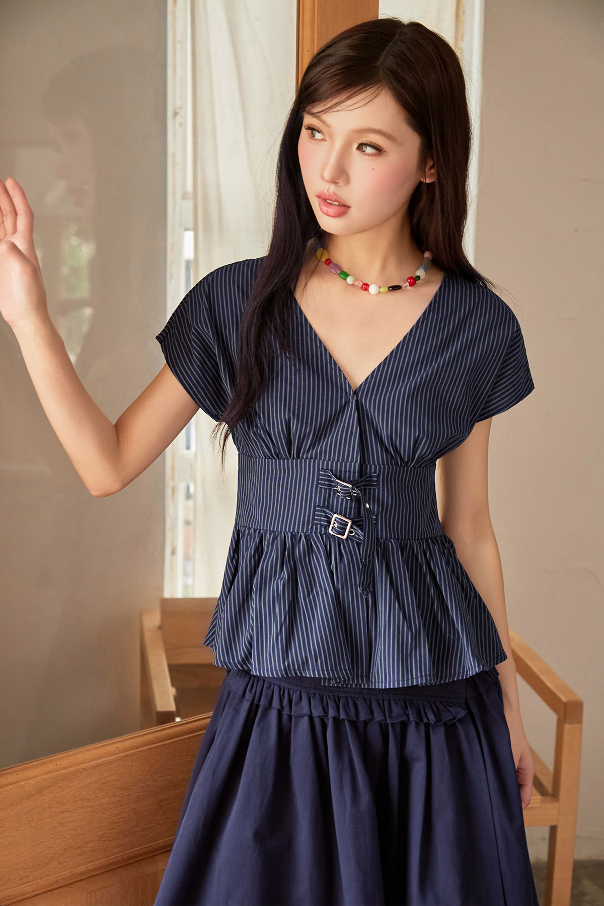 JETTE TOP - NAVY STRIPE