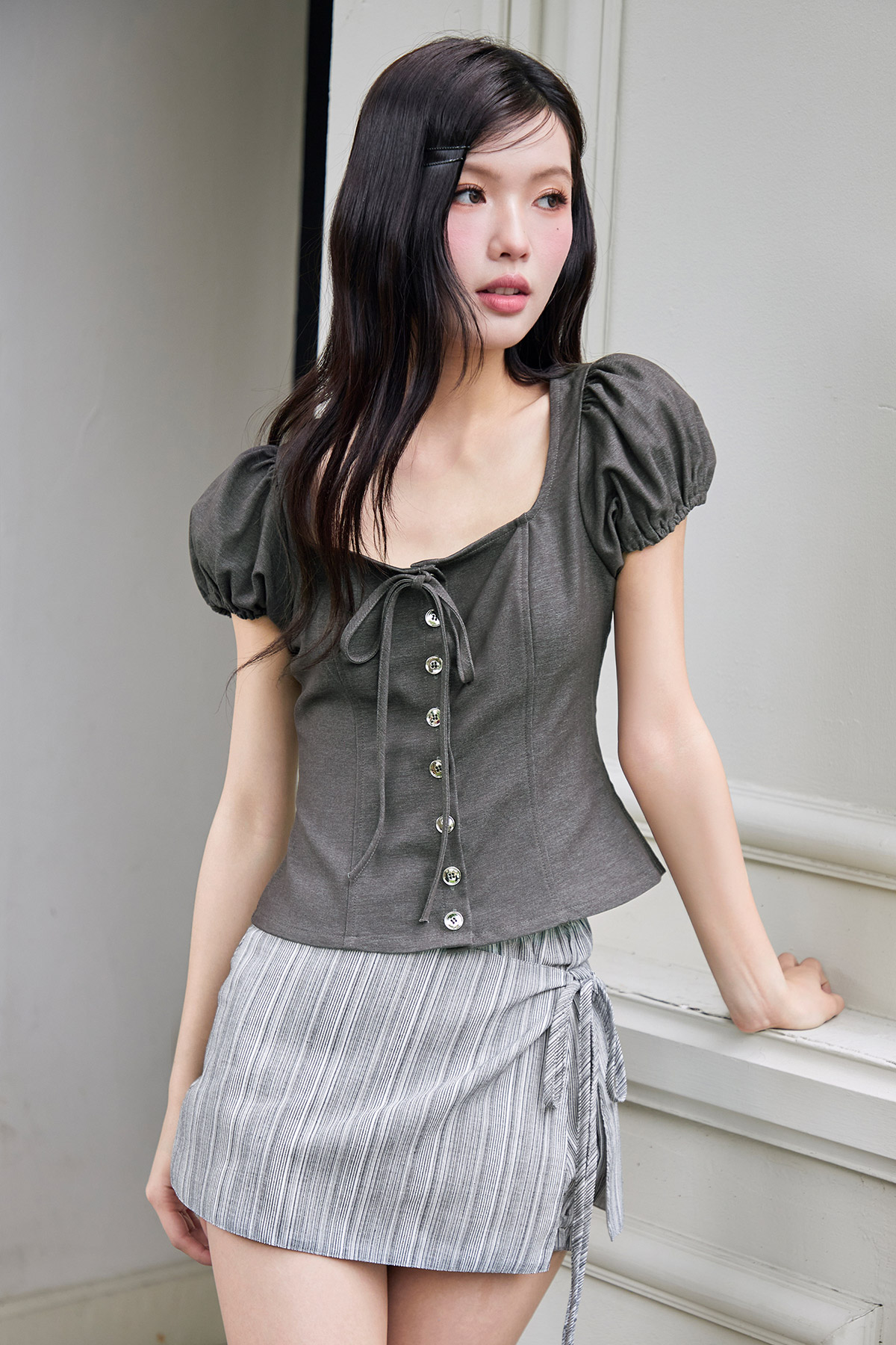 LUNA TOP - CHARCOAL