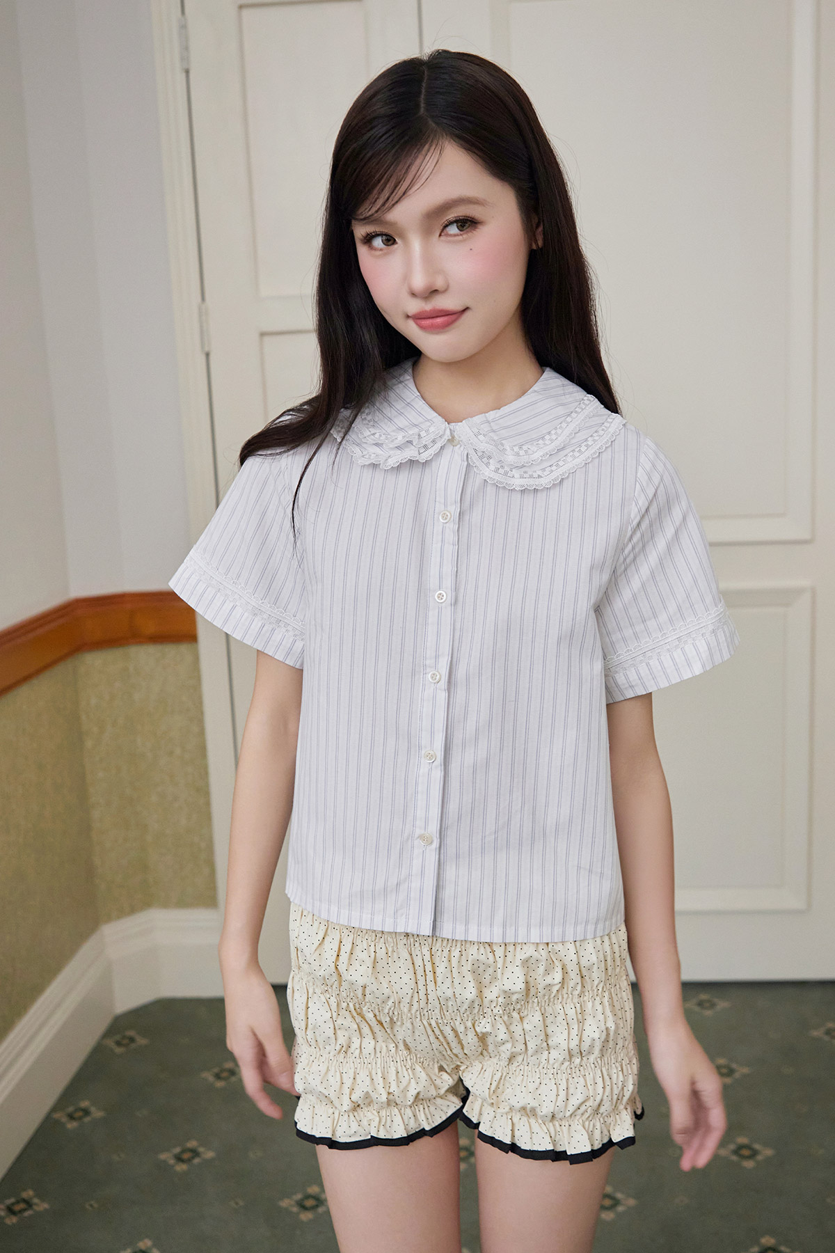 ONNI TOP - IVORY STRIPE