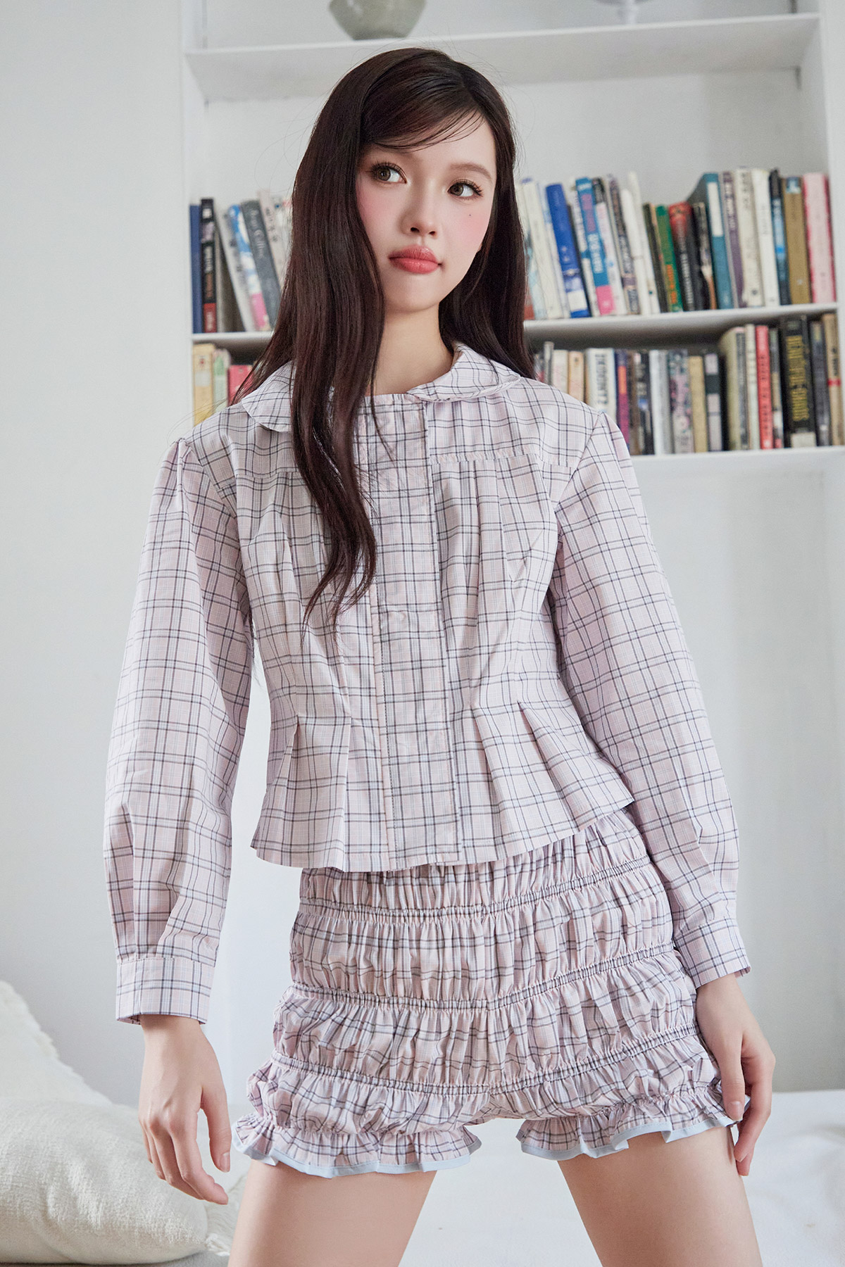 SANDRINE JACKET - BLUSH PLAID