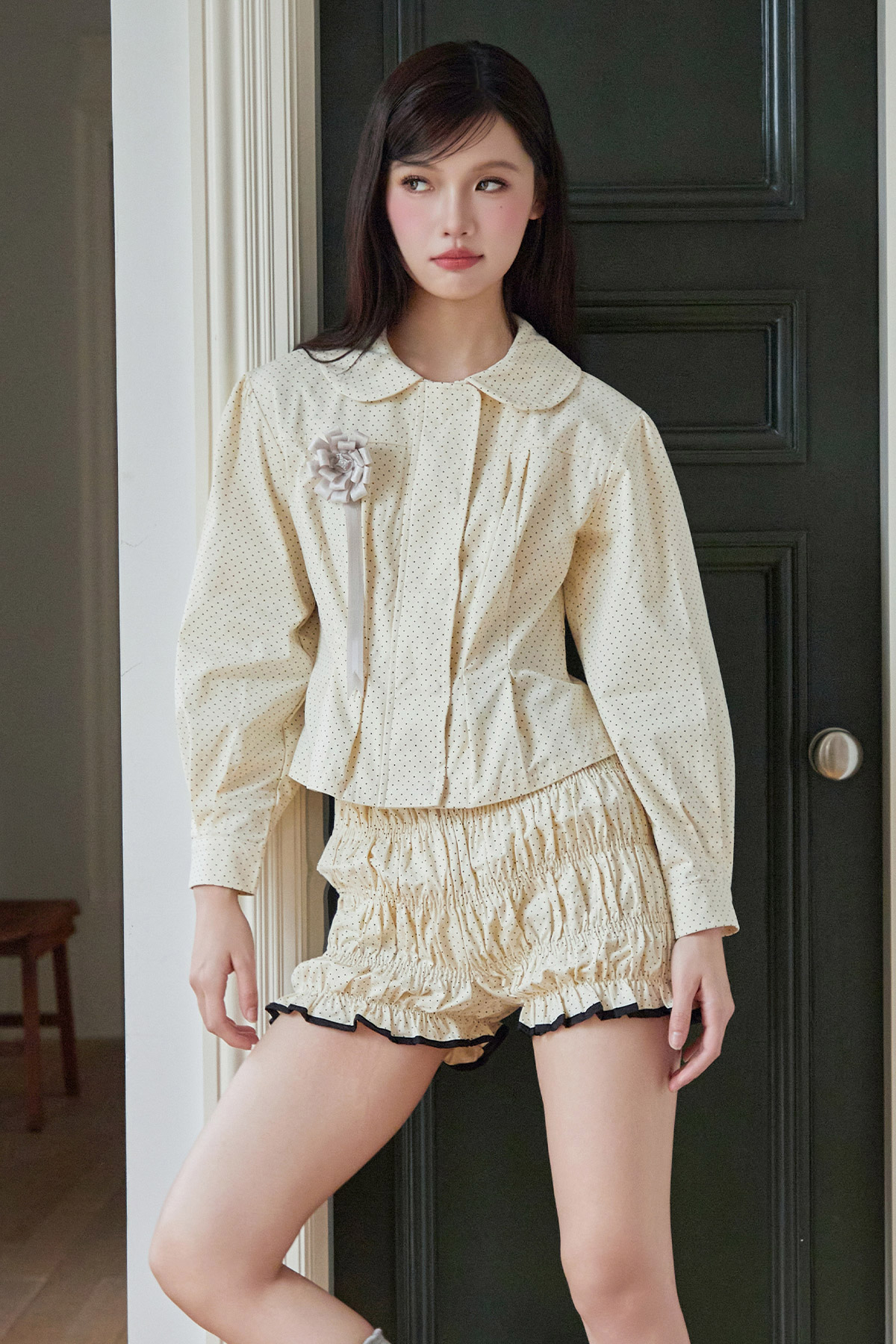 SANDRINE JACKET - IVORY DOTTIE