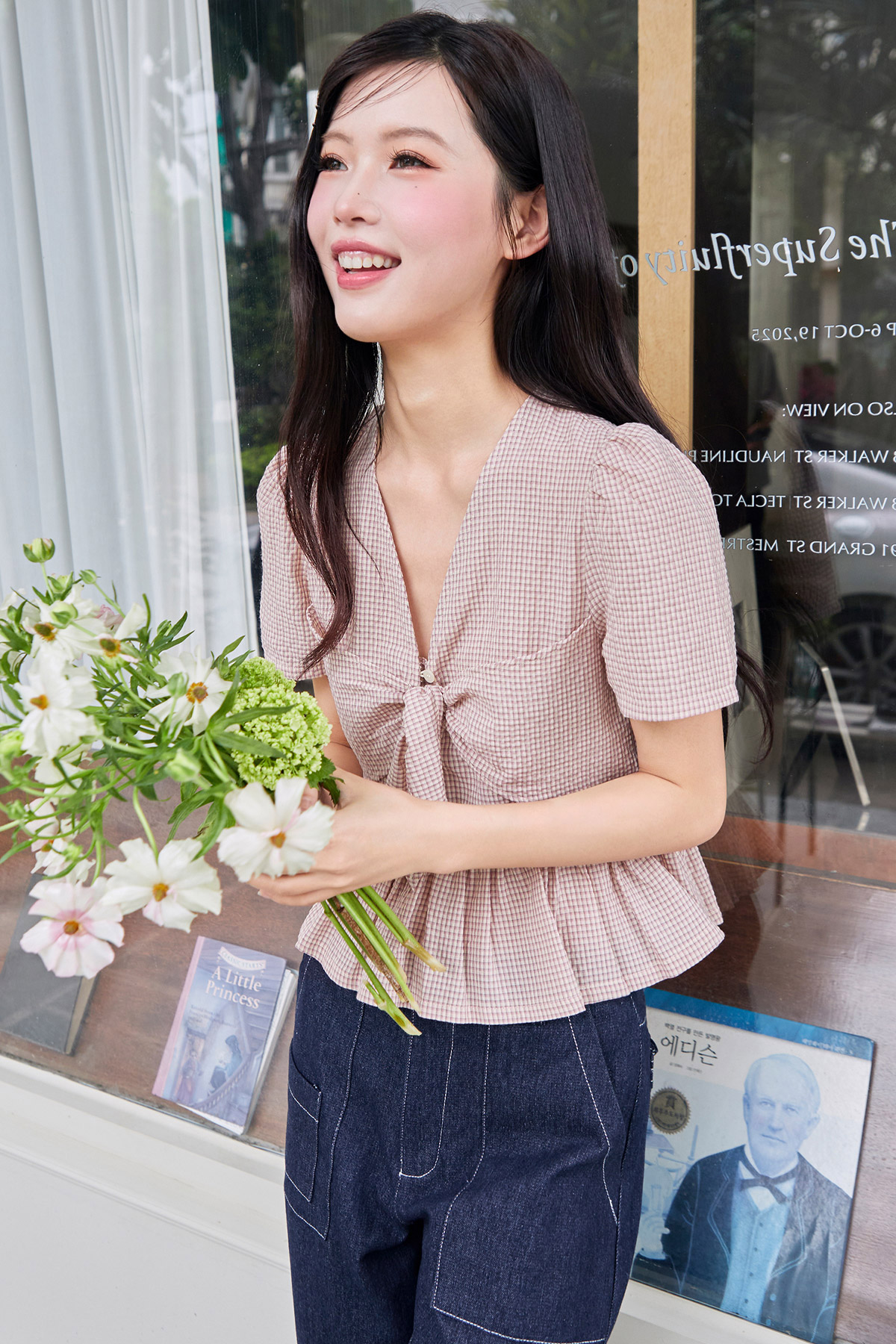 SYLVIE TOP - ROSE CHECK