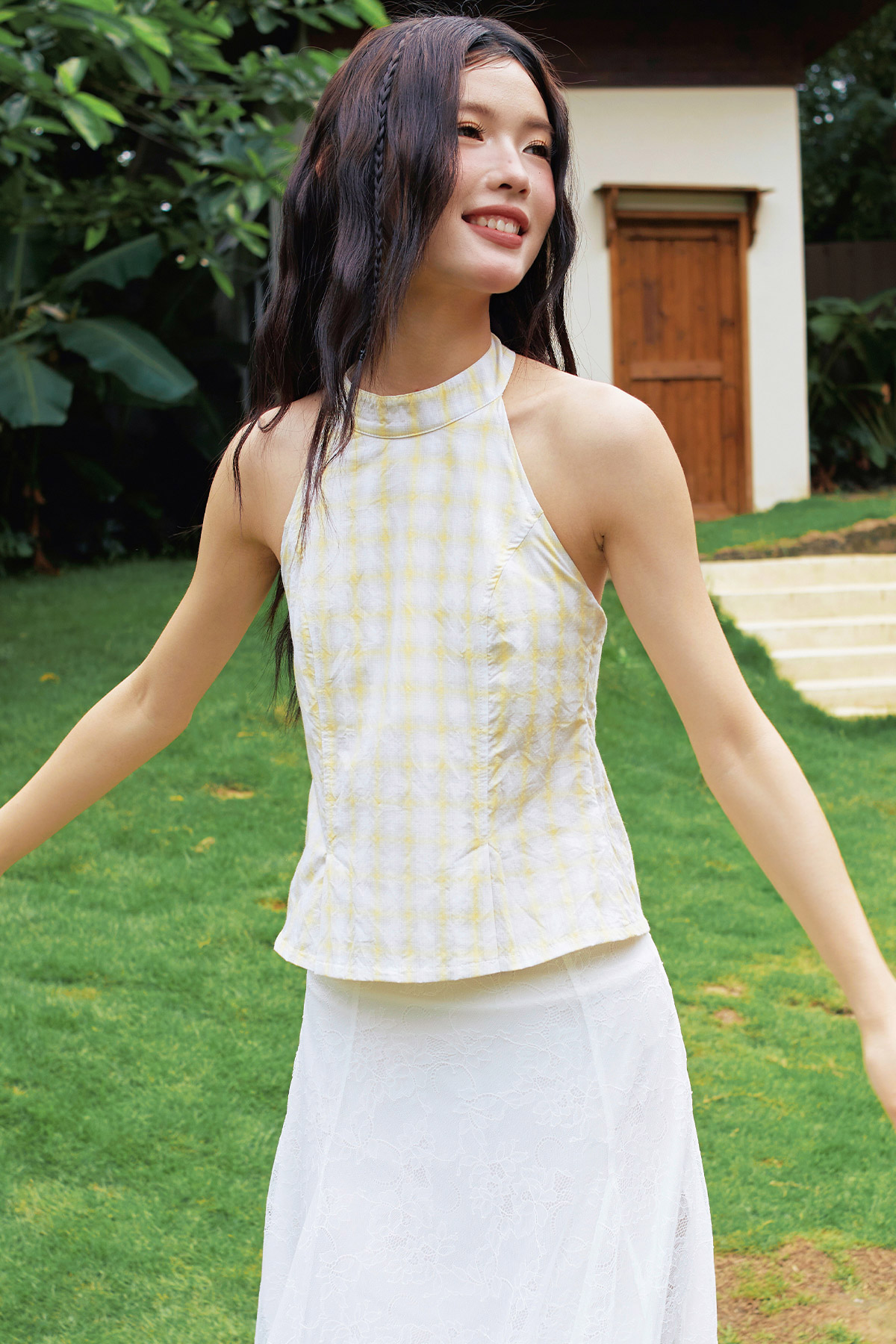 LAURINE TOP - BUTTER CHECK
