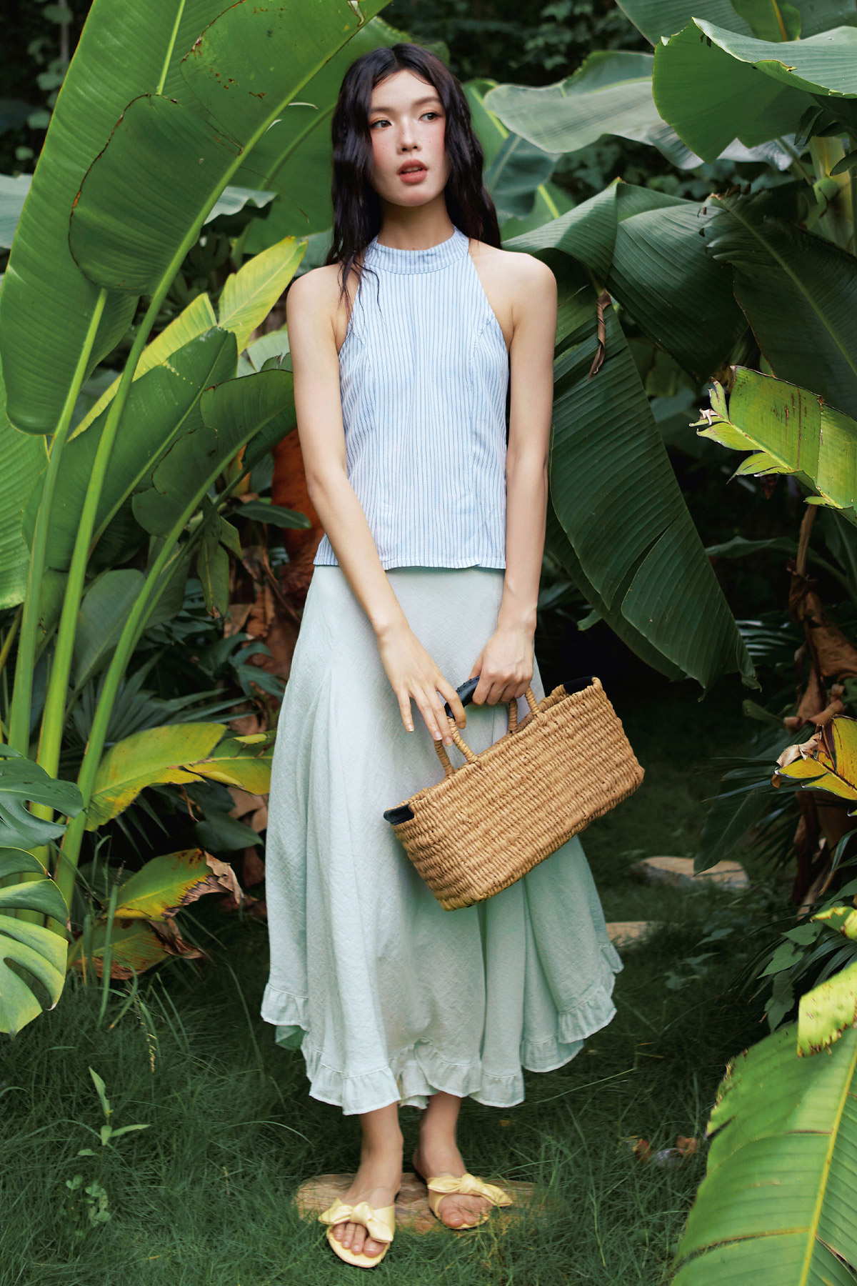 LAURINE TOP - POWDER STRIPE
