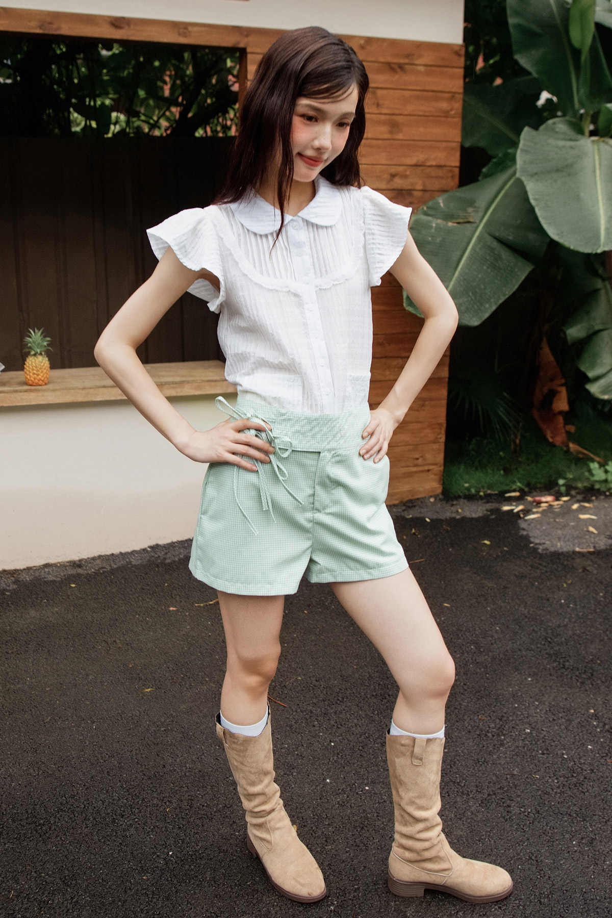 CAMPBELL SHORTS - SAGE GINGHAM