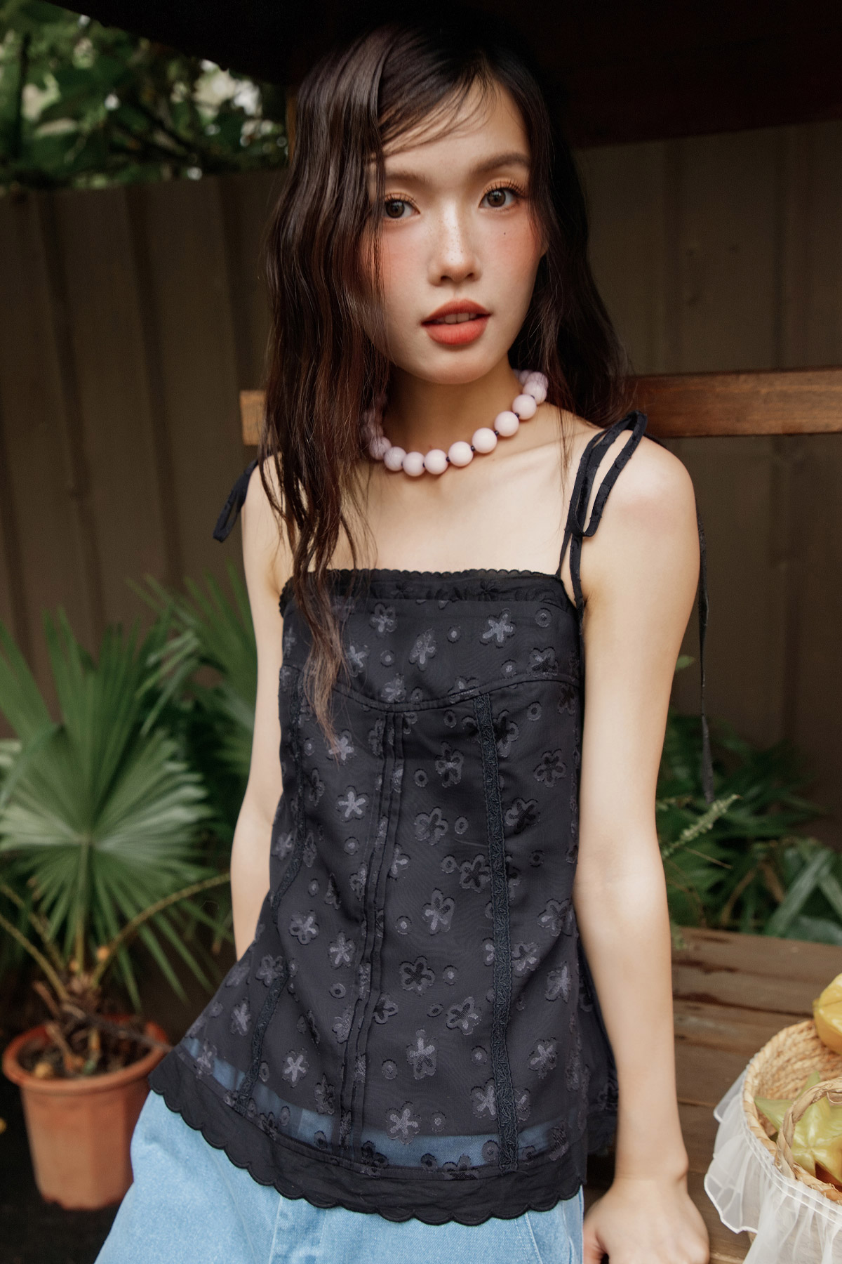 ELISE TOP - NOIR FLEUR