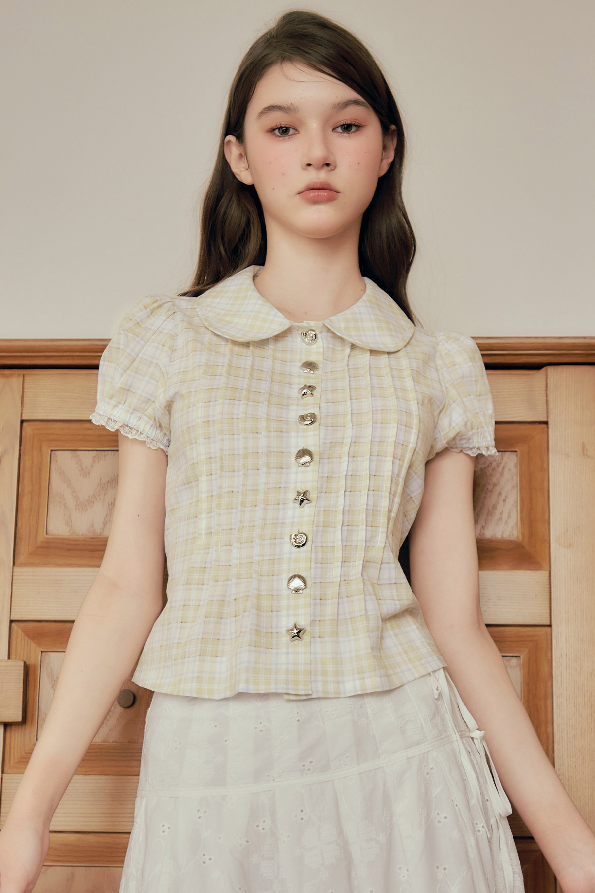 RUTH TOP - BUTTER CHECKS