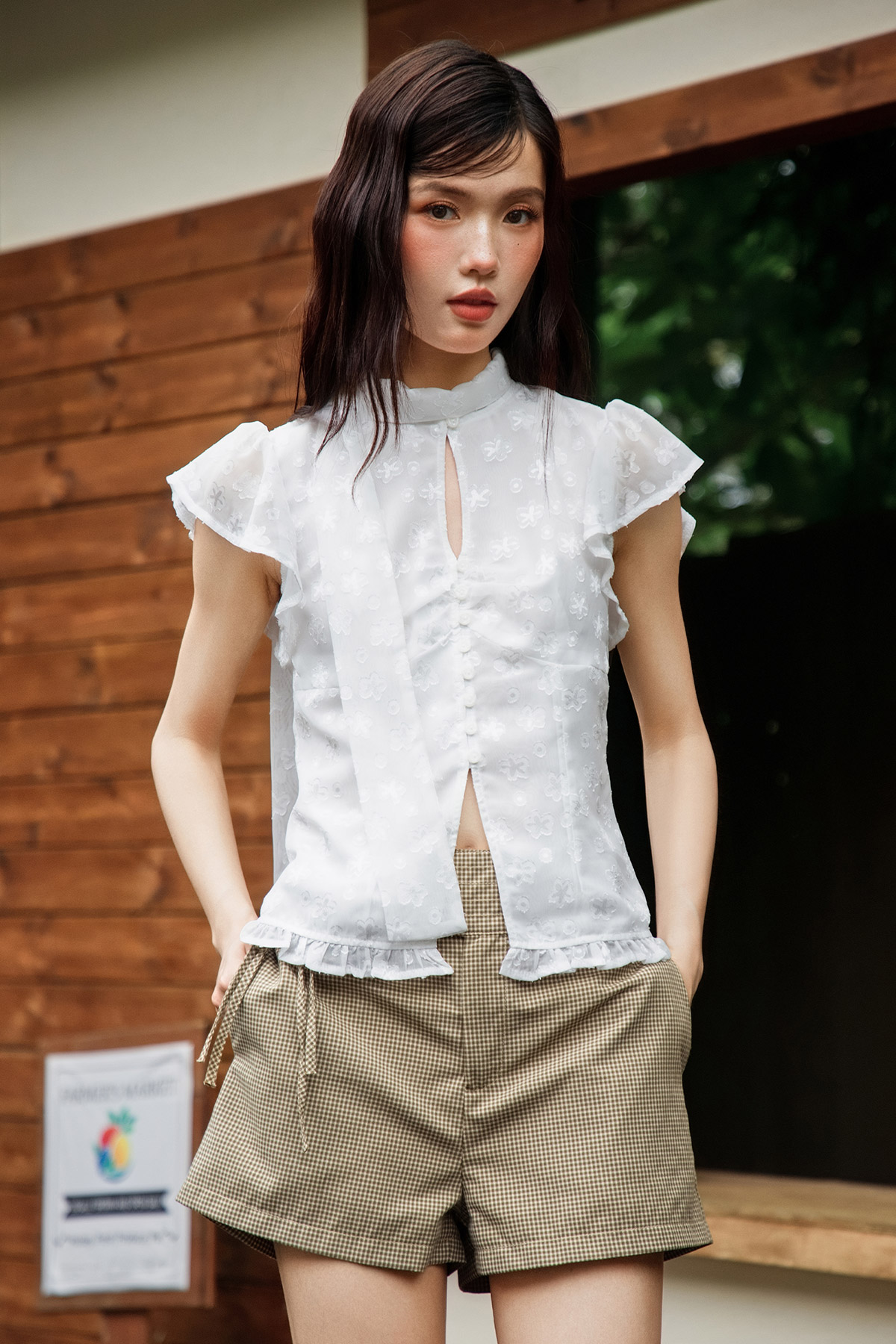 VIENNA TOP - BLANC FLEUR