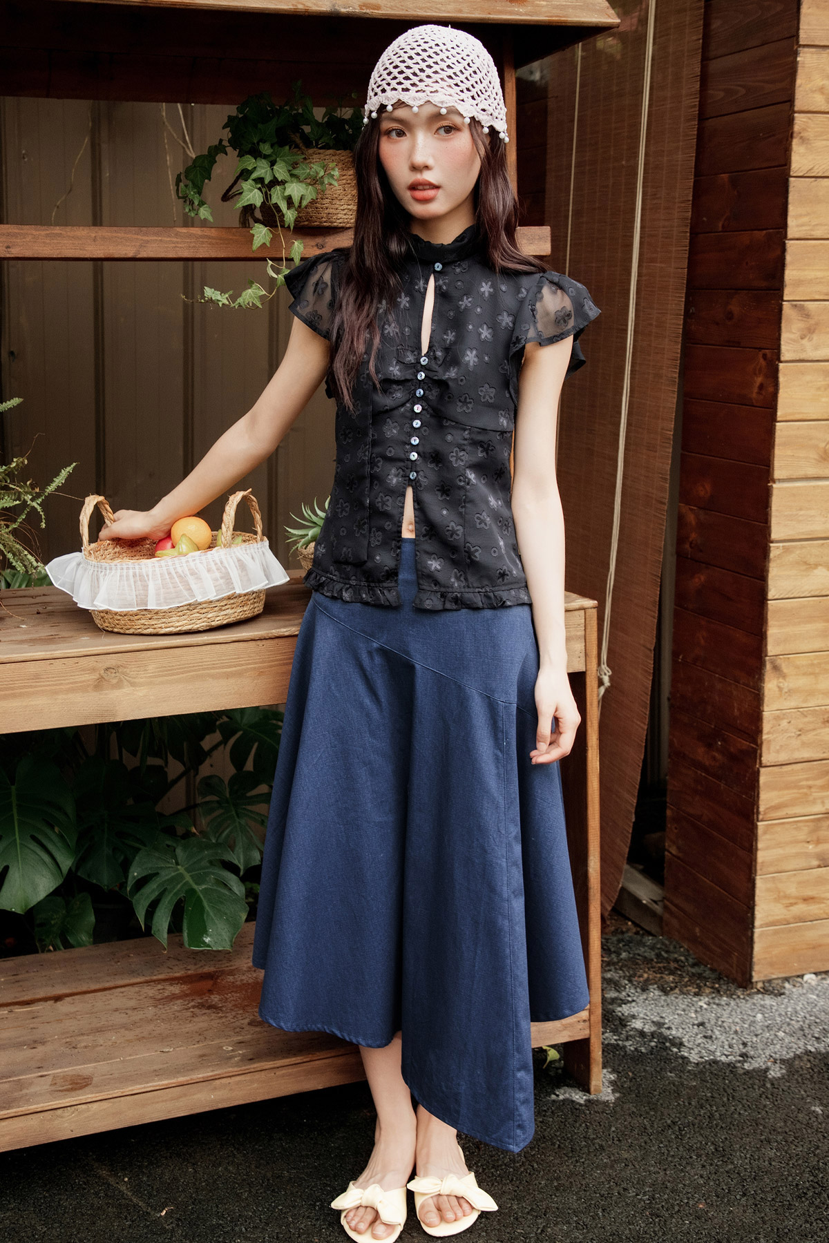 VIENNA TOP - NOIR FLEUR