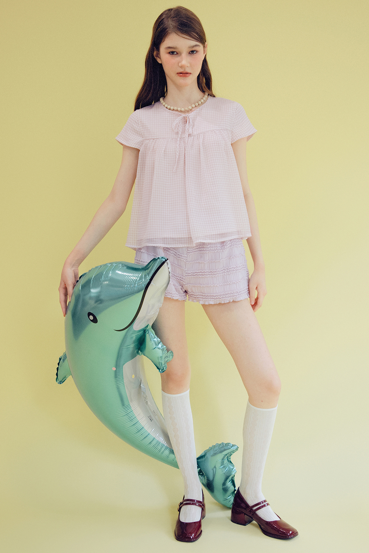ADDISON TOP - DUSTY GINGHAM