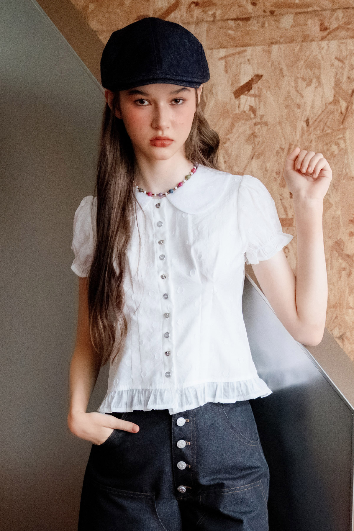 SOFIE TOP - BLANC DOTTIE