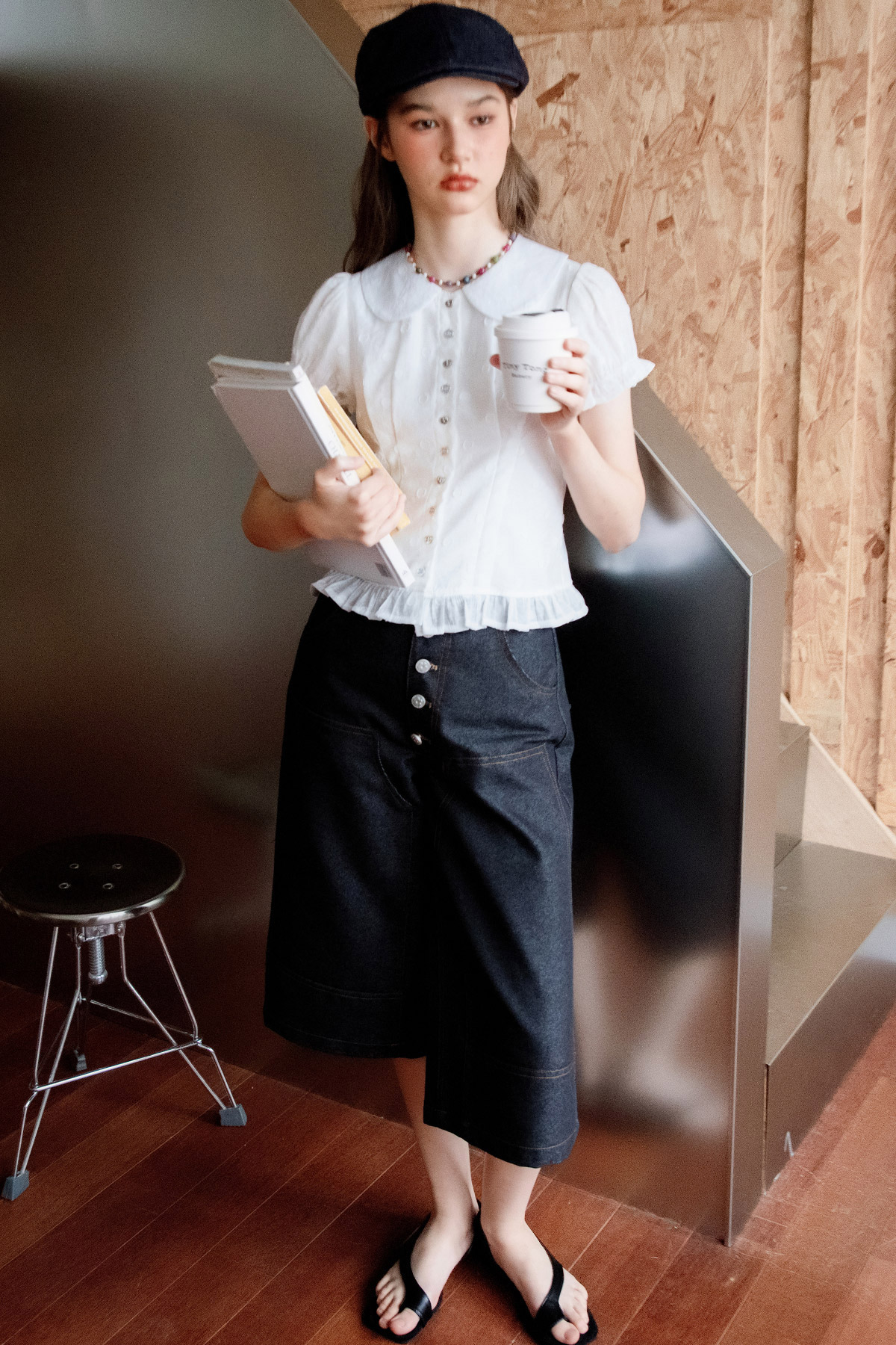SOFIE TOP - BLANC DOTTIE