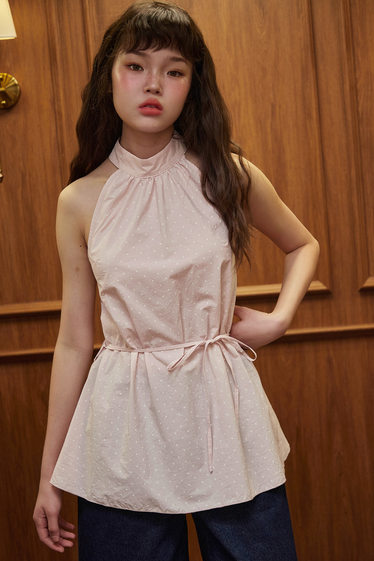 GERMAINE TOP - BLUSH DOTTIE