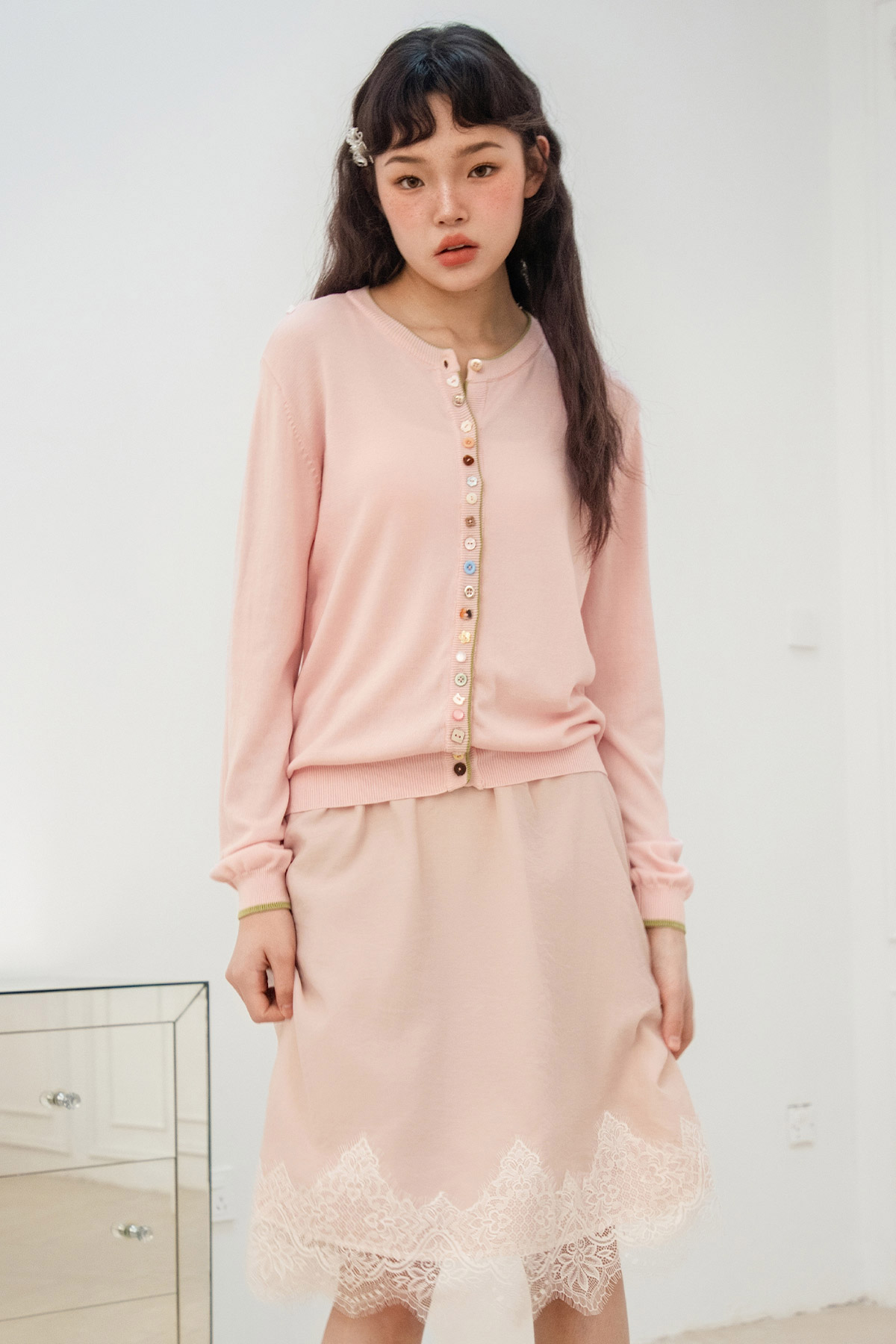POPPY CARDIGAN - STRAWBERRY MATCHA