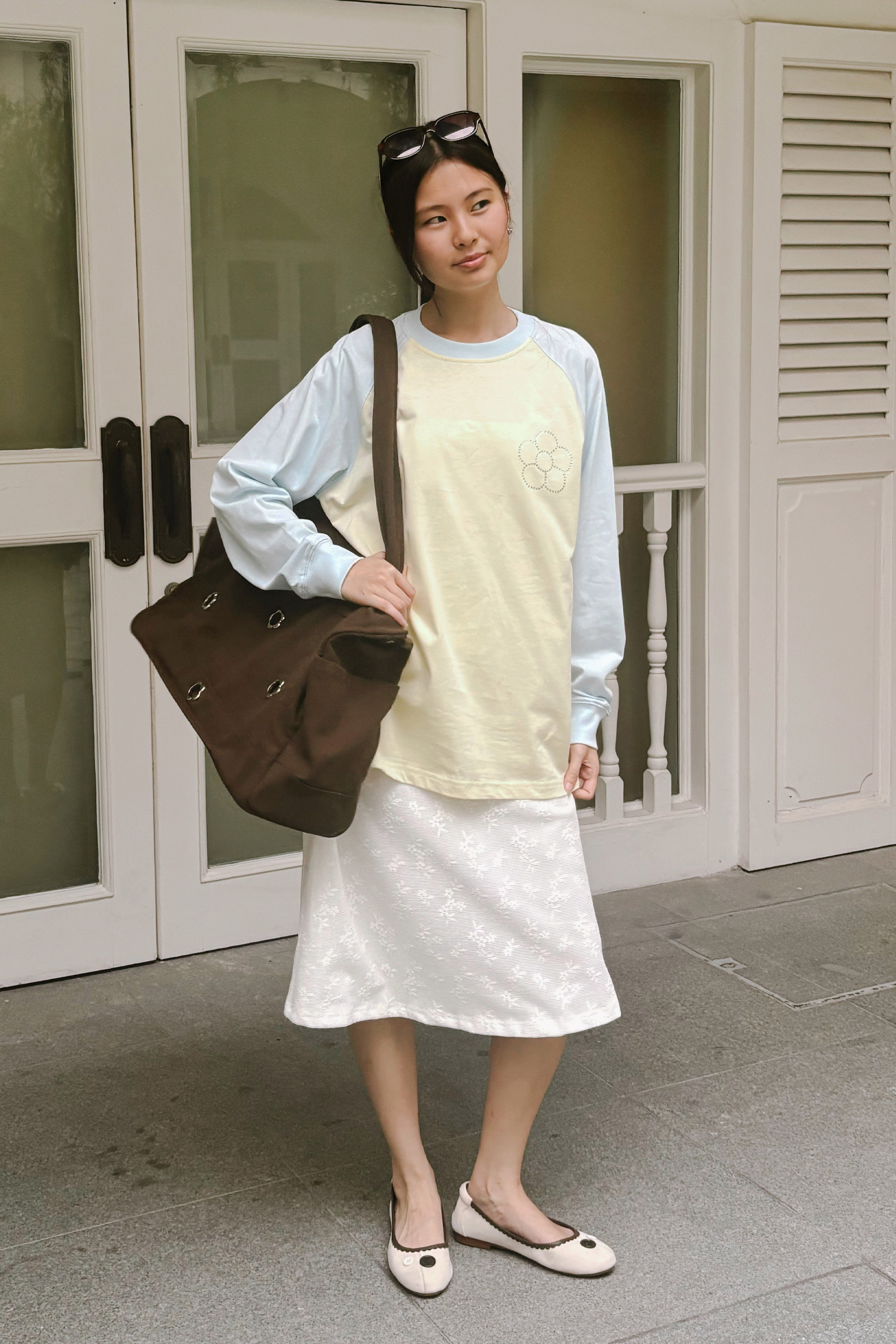 BEDAZZLE RAGLAN PULLOVER - POWDER