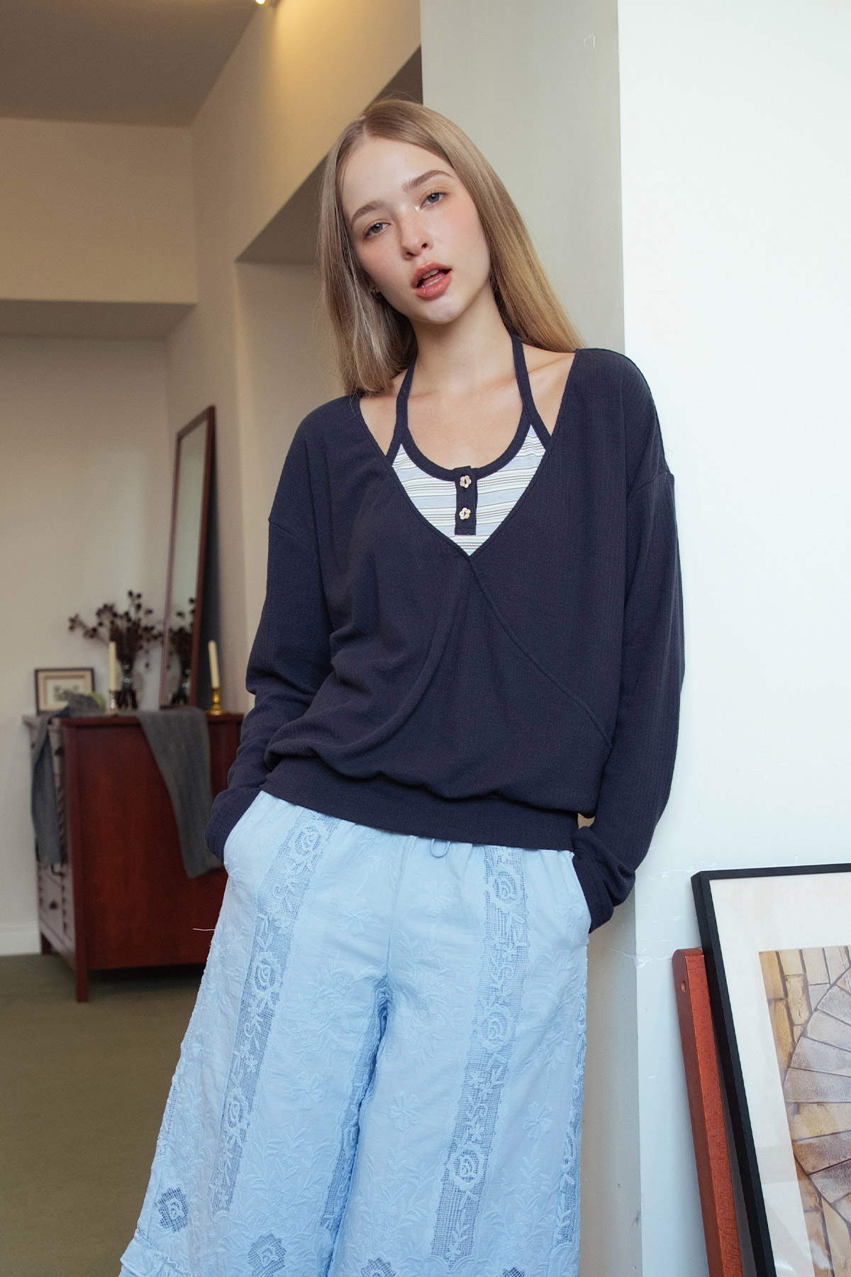 SASHA 2PC TOP - NAVY