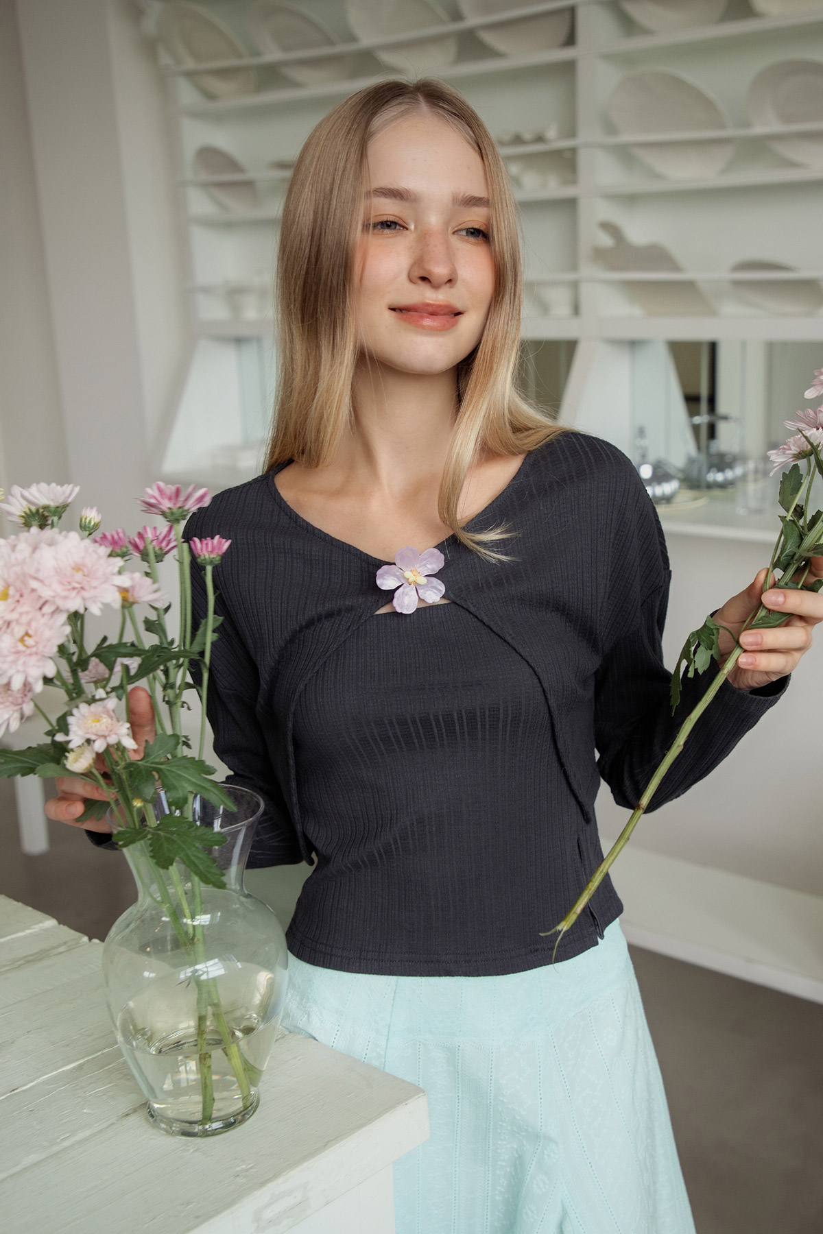 THORA TOP - CHARCOAL