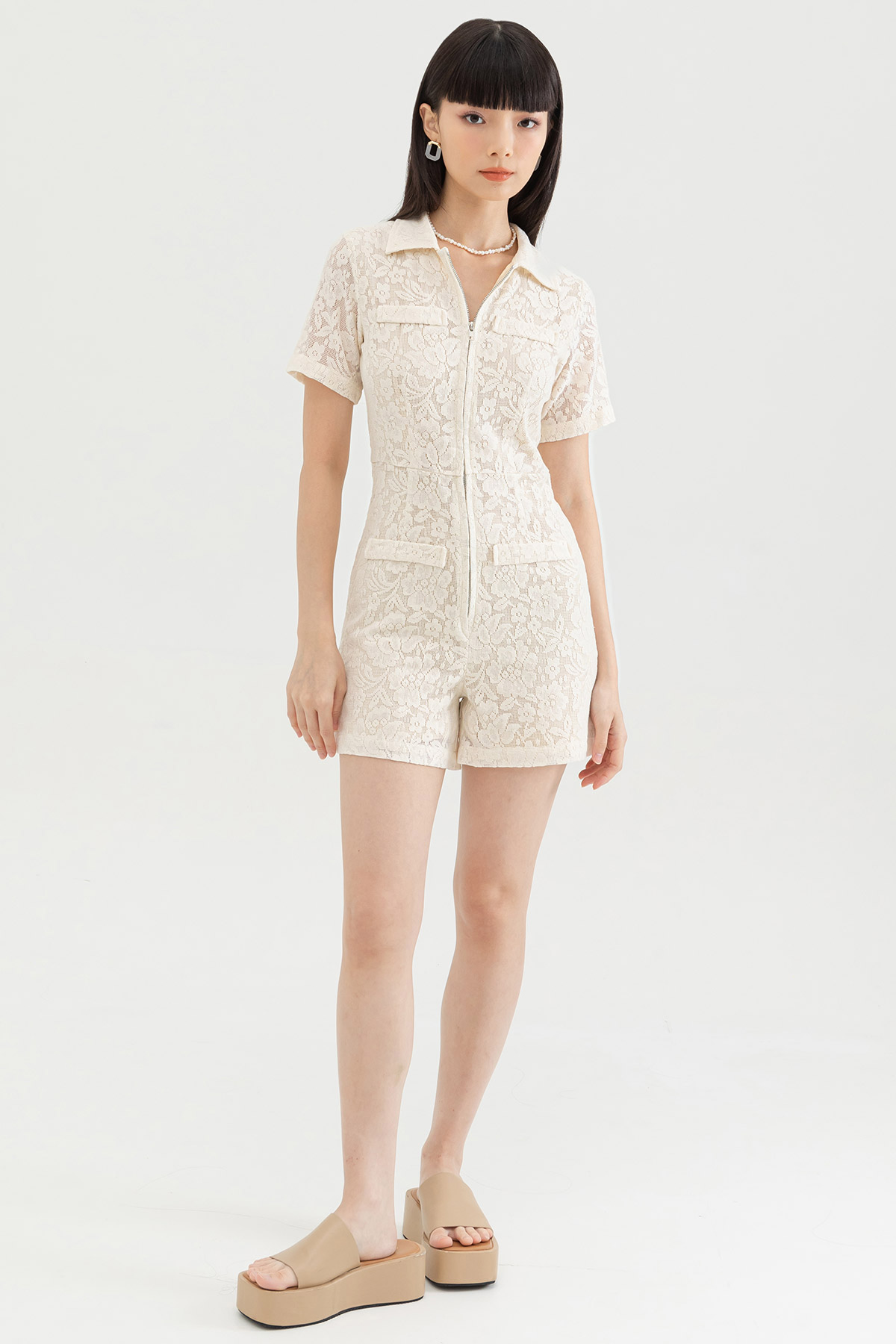 *SALE* FIELD JUMPSUIT - CHANTILLY LACE [BY MODPARADE]
